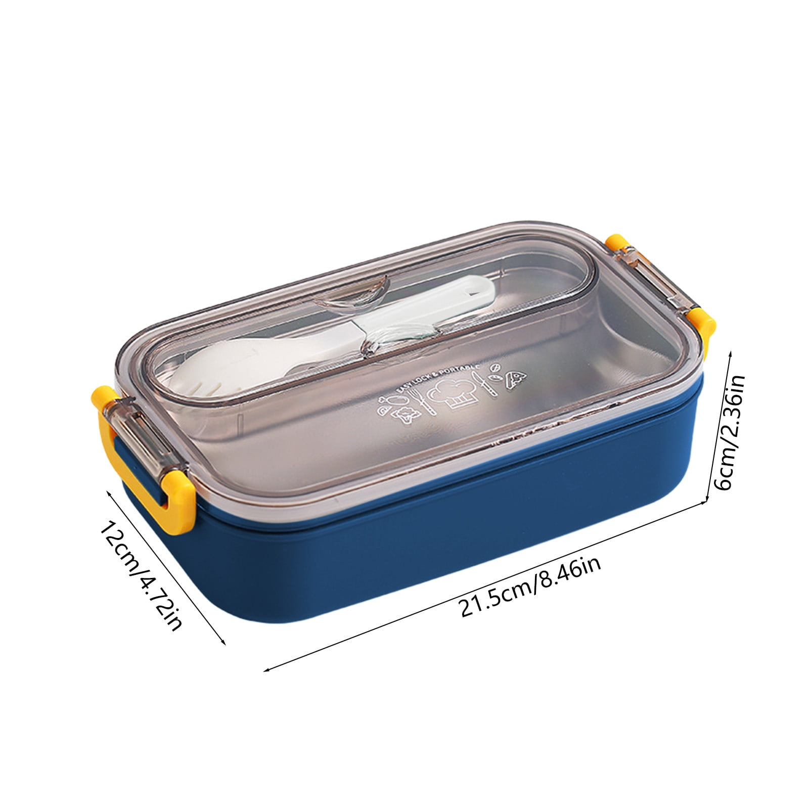 Xuniizn Bento Box Adult Lunch Box, Containers for Adults Men Women, Lunchable Food Container with Utensils, Sauce Jar, Muffin Liners, Microwave & Dishwasher Safe Blue#9 - Image 4
