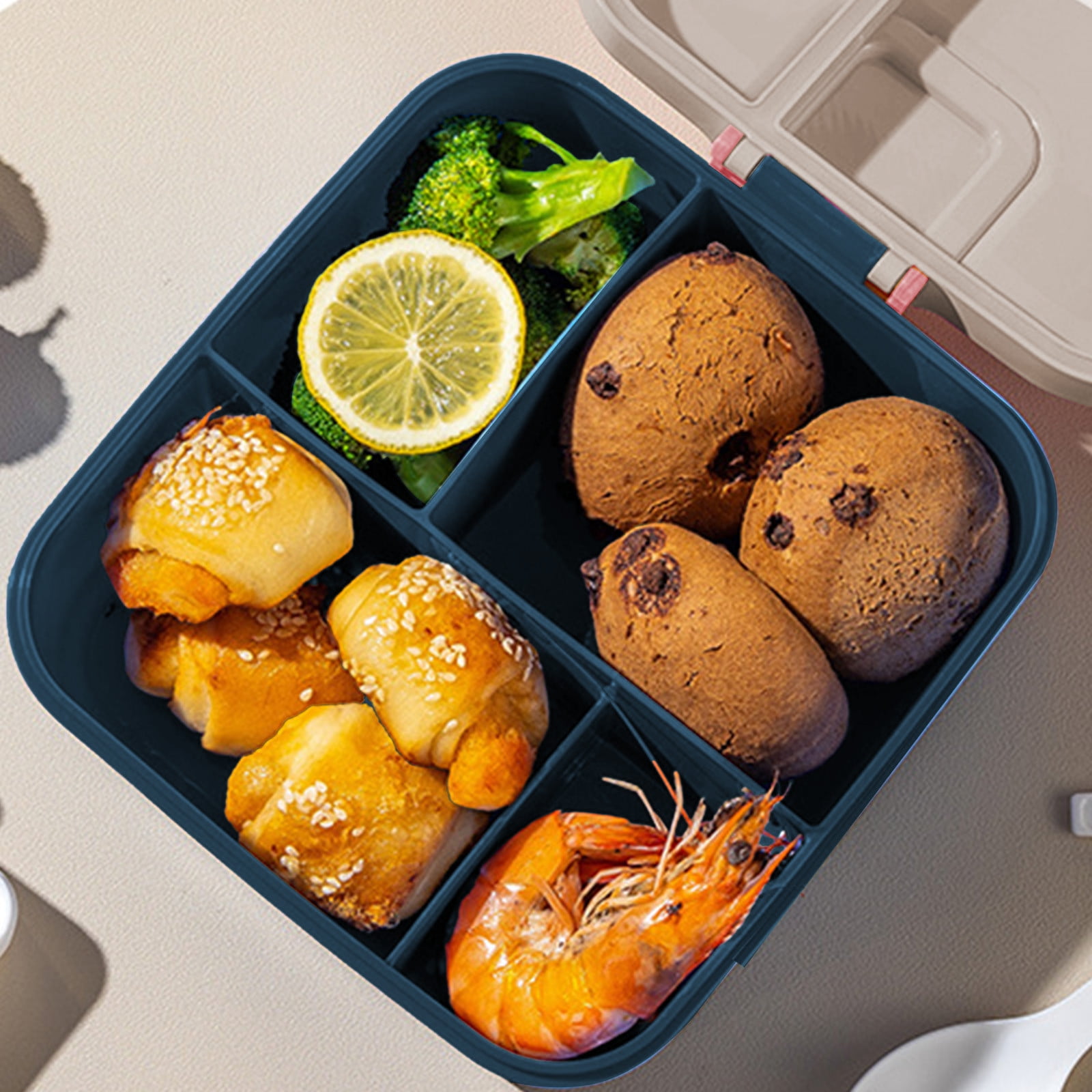 Xuniizn Bento Box Adult Lunch Box, Containers for Adults Men Women, Lunchable Food Container with Utensils, Sauce Jar, Muffin Liners, Microwave & Dishwasher Safe Gray - Image 7
