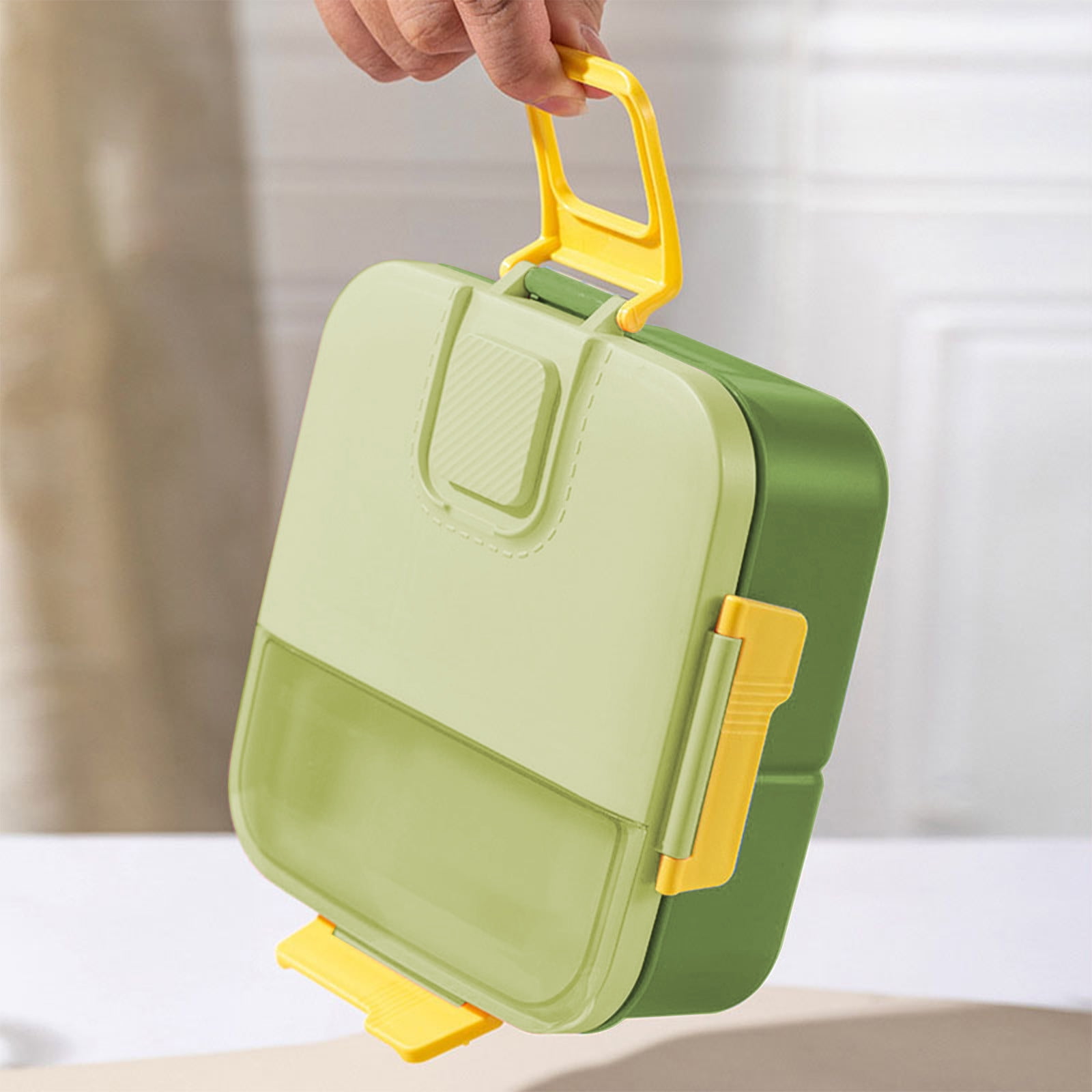 Xuniizn Bento Box Adult Lunch Box, Containers for Adults Men Women, Lunchable Food Container with Utensils, Sauce Jar, Muffin Liners, Microwave & Dishwasher Safe Green#1 - Image 2