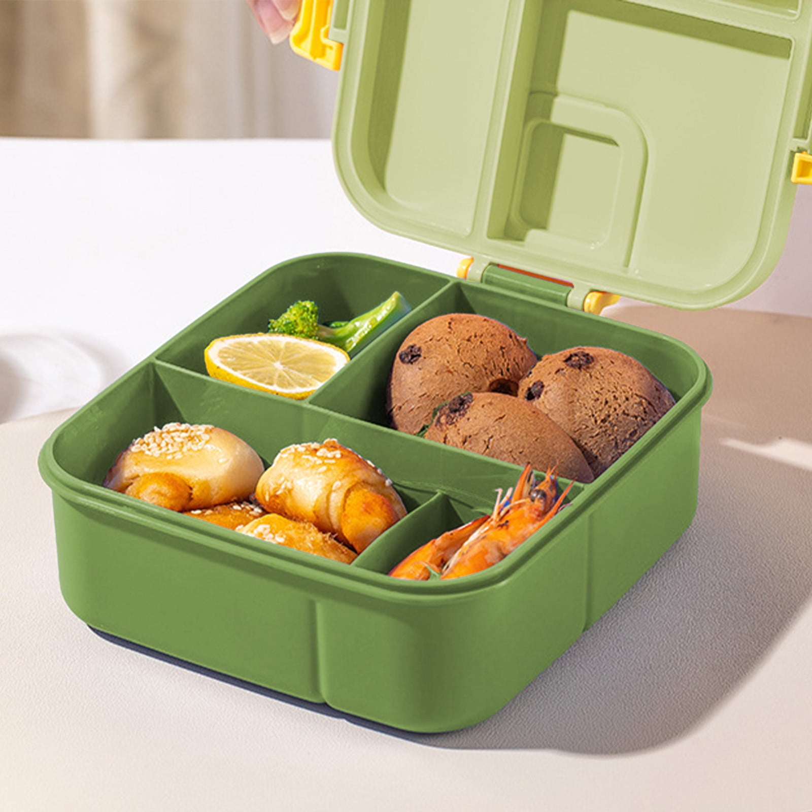 Xuniizn Bento Box Adult Lunch Box, Containers for Adults Men Women, Lunchable Food Container with Utensils, Sauce Jar, Muffin Liners, Microwave & Dishwasher Safe Green#1 - Image 6