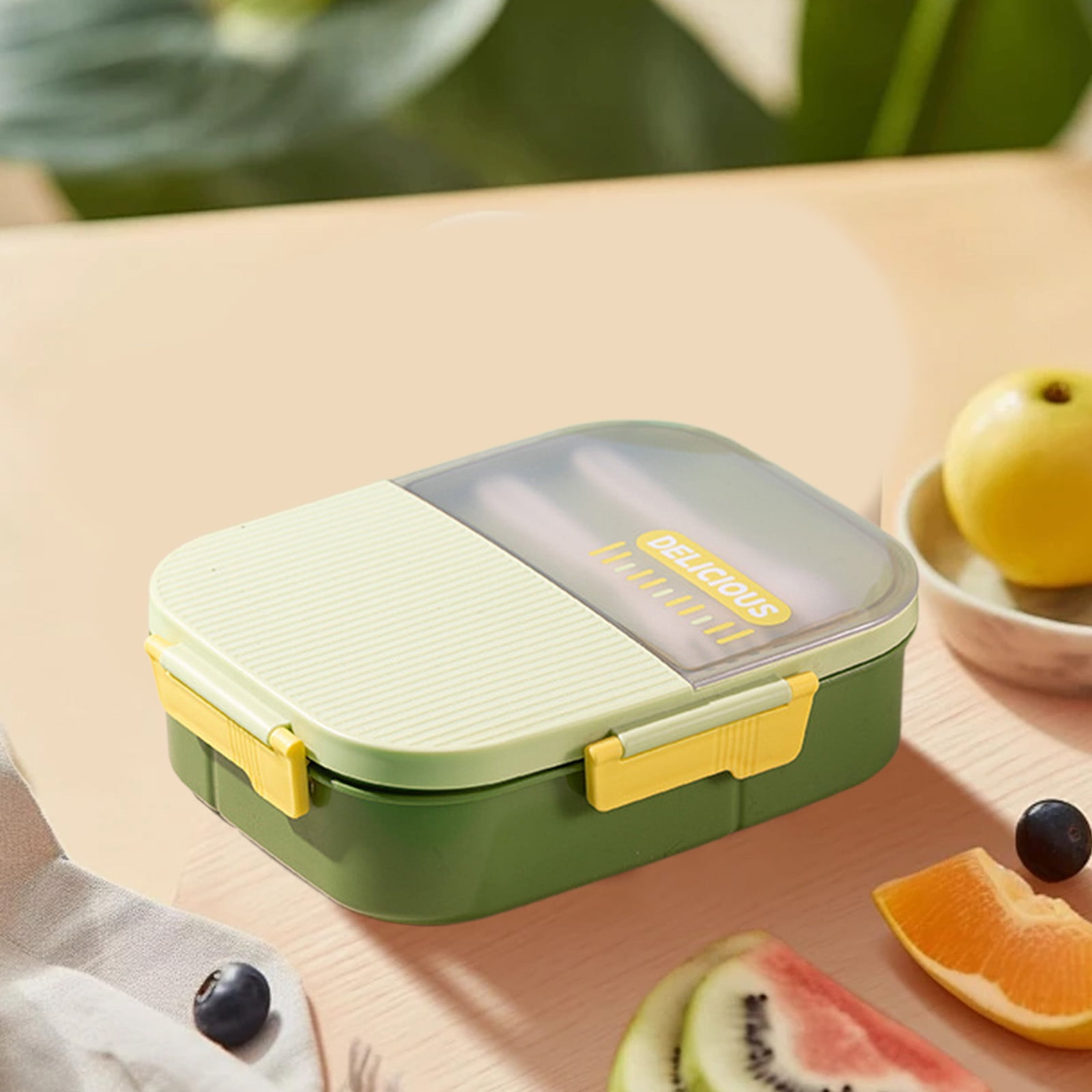 Xuniizn Bento Box Adult Lunch Box, Containers for Adults Men Women, Lunchable Food Container with Utensils, Sauce Jar, Muffin Liners, Microwave & Dishwasher Safe Green#2 - Image 2