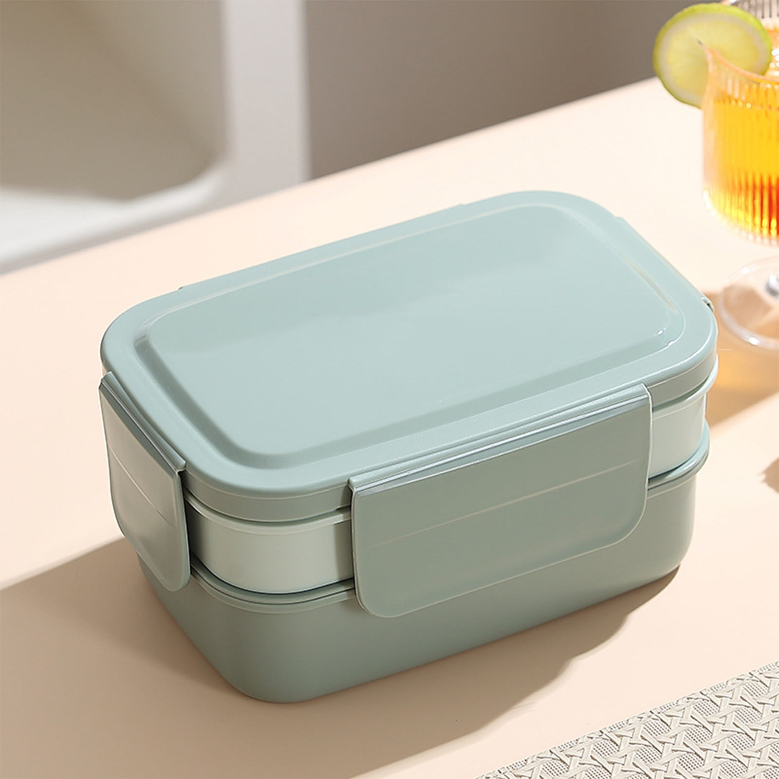 Xuniizn Bento Box Adult Lunch Box, Containers for Adults Men Women, Lunchable Food Container with Utensils, Sauce Jar, Muffin Liners, Microwave & Dishwasher Safe Green#3 - Image 2