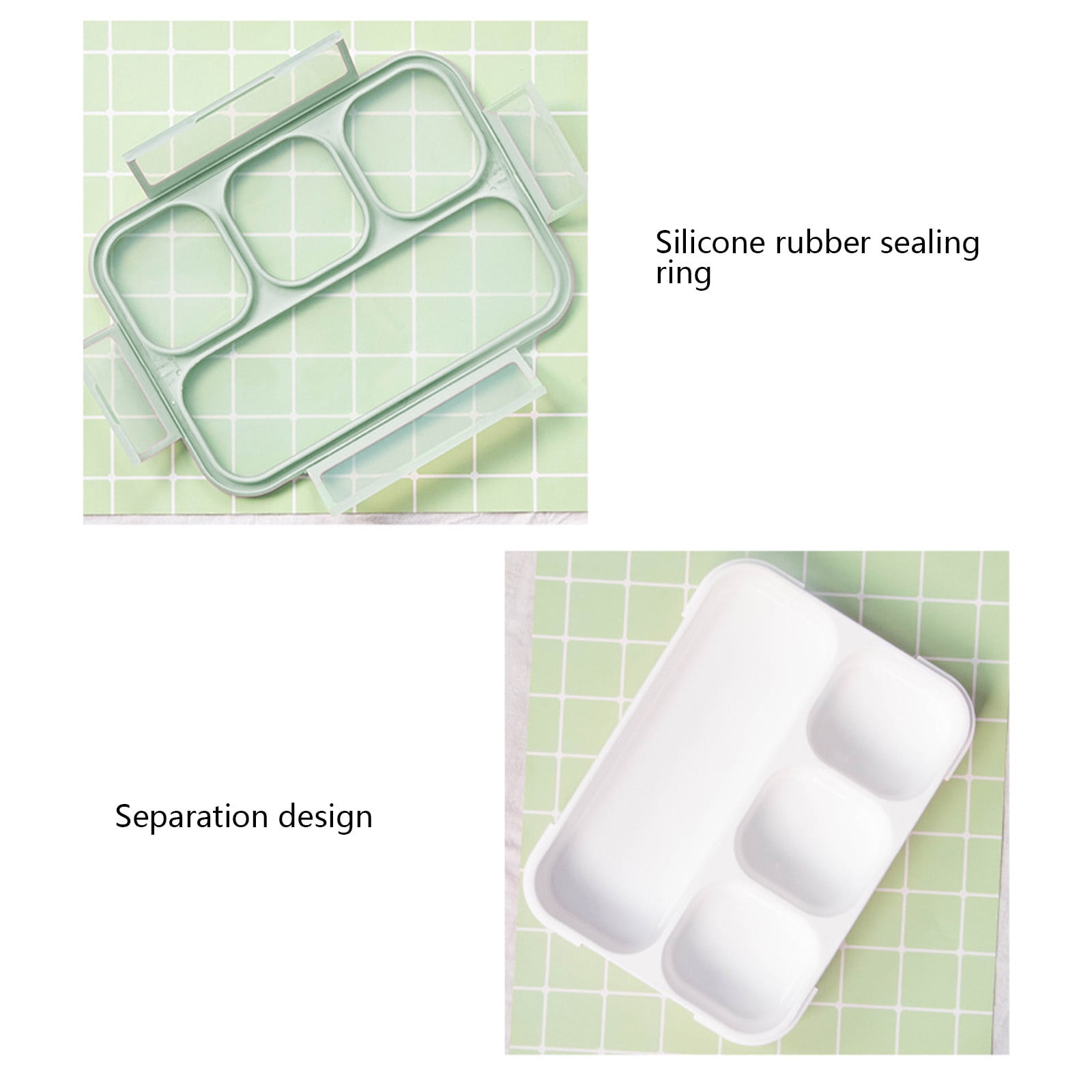 Xuniizn Bento Box Adult Lunch Box, Containers for Adults Men Women, Lunchable Food Container with Utensils, Sauce Jar, Muffin Liners, Microwave & Dishwasher Safe Green#4 - Image 7