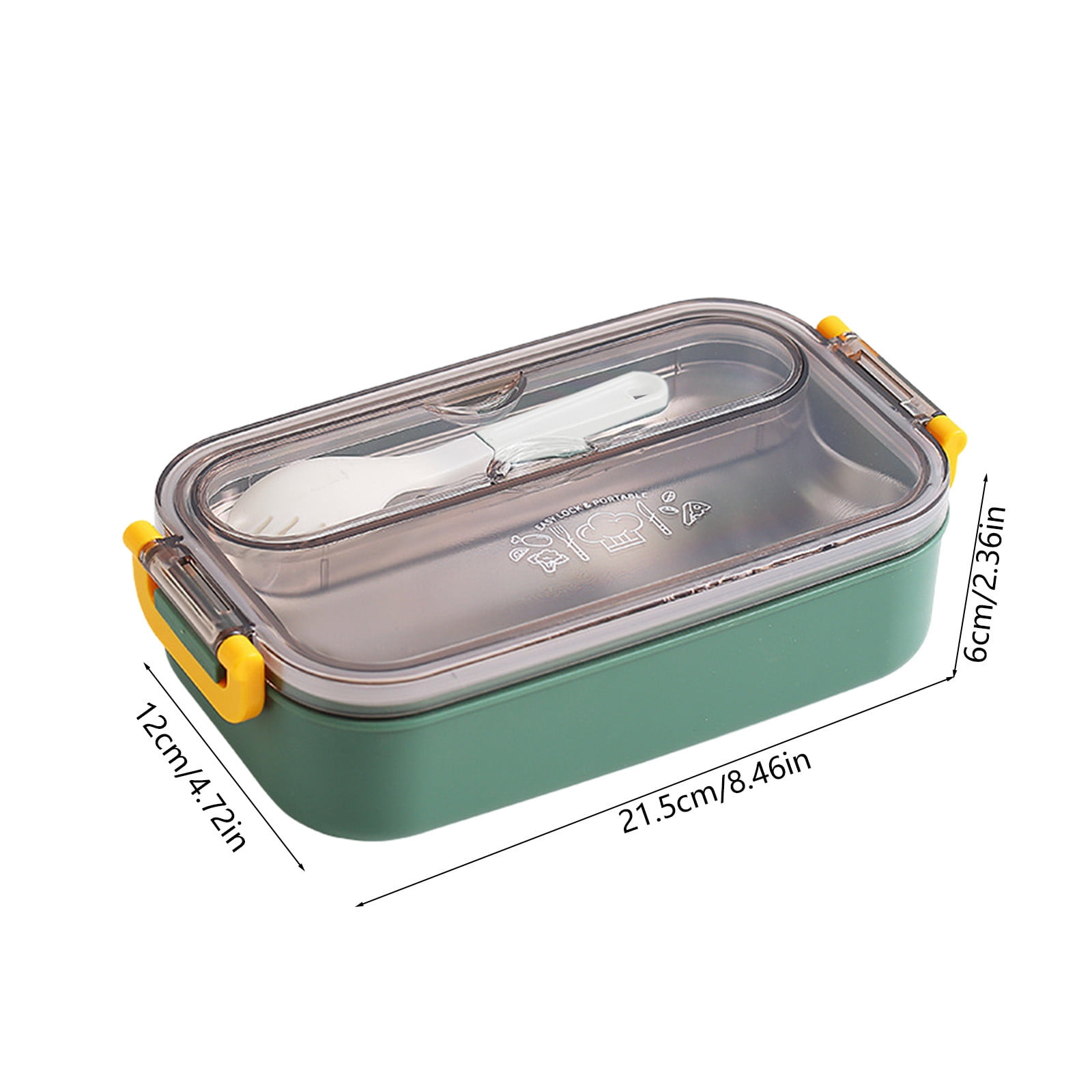 Xuniizn Bento Box Adult Lunch Box, Containers for Adults Men Women, Lunchable Food Container with Utensils, Sauce Jar, Muffin Liners, Microwave & Dishwasher Safe Green#5 - Image 4