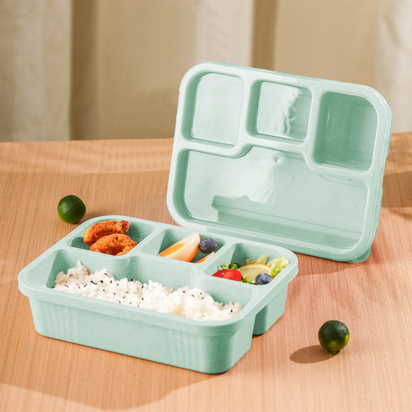 Xuniizn Bento Box Adult Lunch Box, Containers for Adults Men Women, Lunchable Food Container with Utensils, Sauce Jar, Muffin Liners, Microwave & Dishwasher Safe Green#6 - Image 2