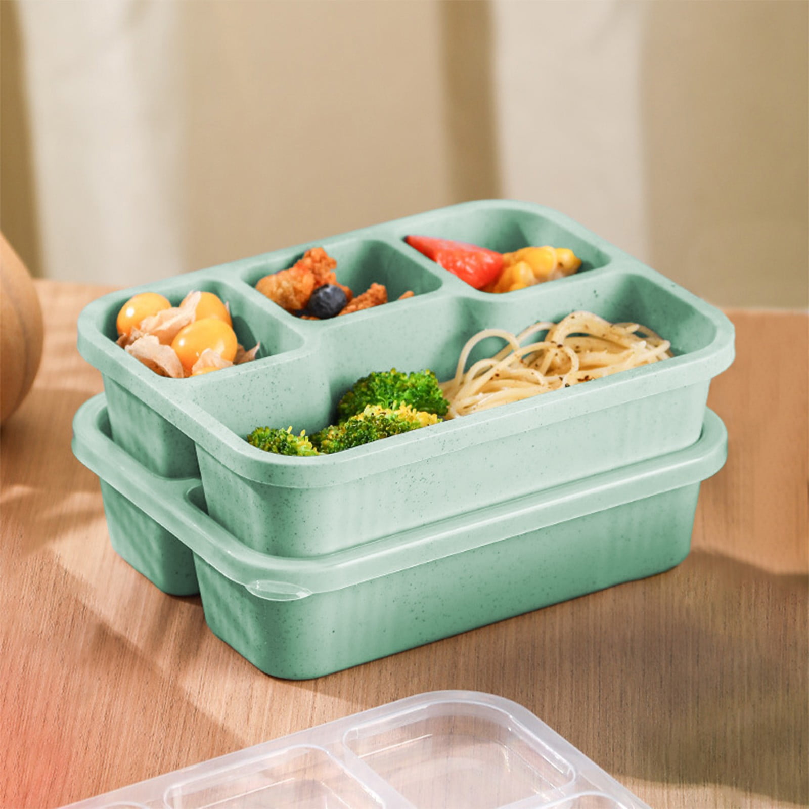 Xuniizn Bento Box Adult Lunch Box, Containers for Adults Men Women, Lunchable Food Container with Utensils, Sauce Jar, Muffin Liners, Microwave & Dishwasher Safe Green#6 - Image 5