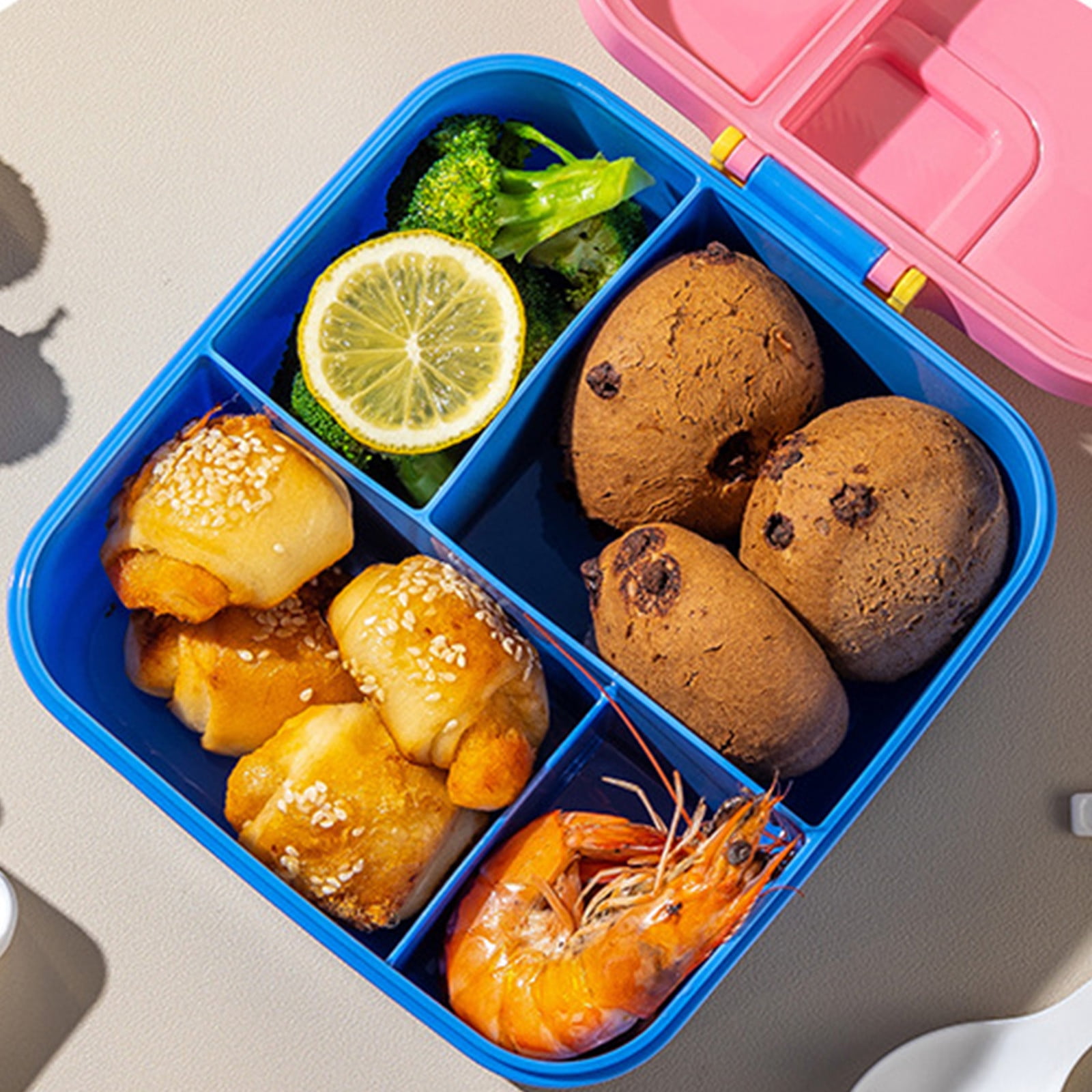 Xuniizn Bento Box Adult Lunch Box, Containers for Adults Men Women, Lunchable Food Container with Utensils, Sauce Jar, Muffin Liners, Microwave & Dishwasher Safe Pink#3 - Image 6