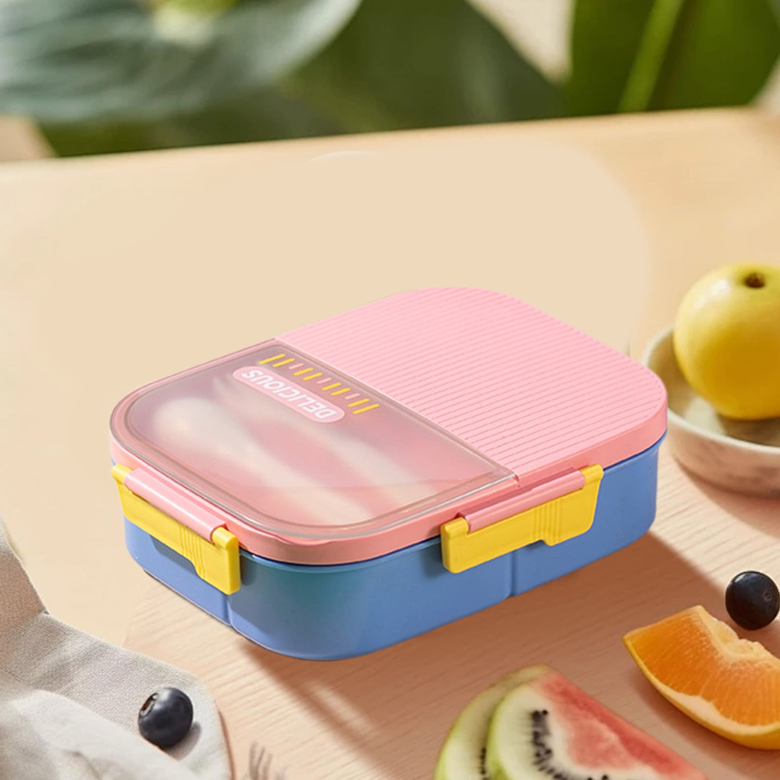 Xuniizn Bento Box Adult Lunch Box, Containers for Adults Men Women, Lunchable Food Container with Utensils, Sauce Jar, Muffin Liners, Microwave & Dishwasher Safe Pink#4 - Image 2