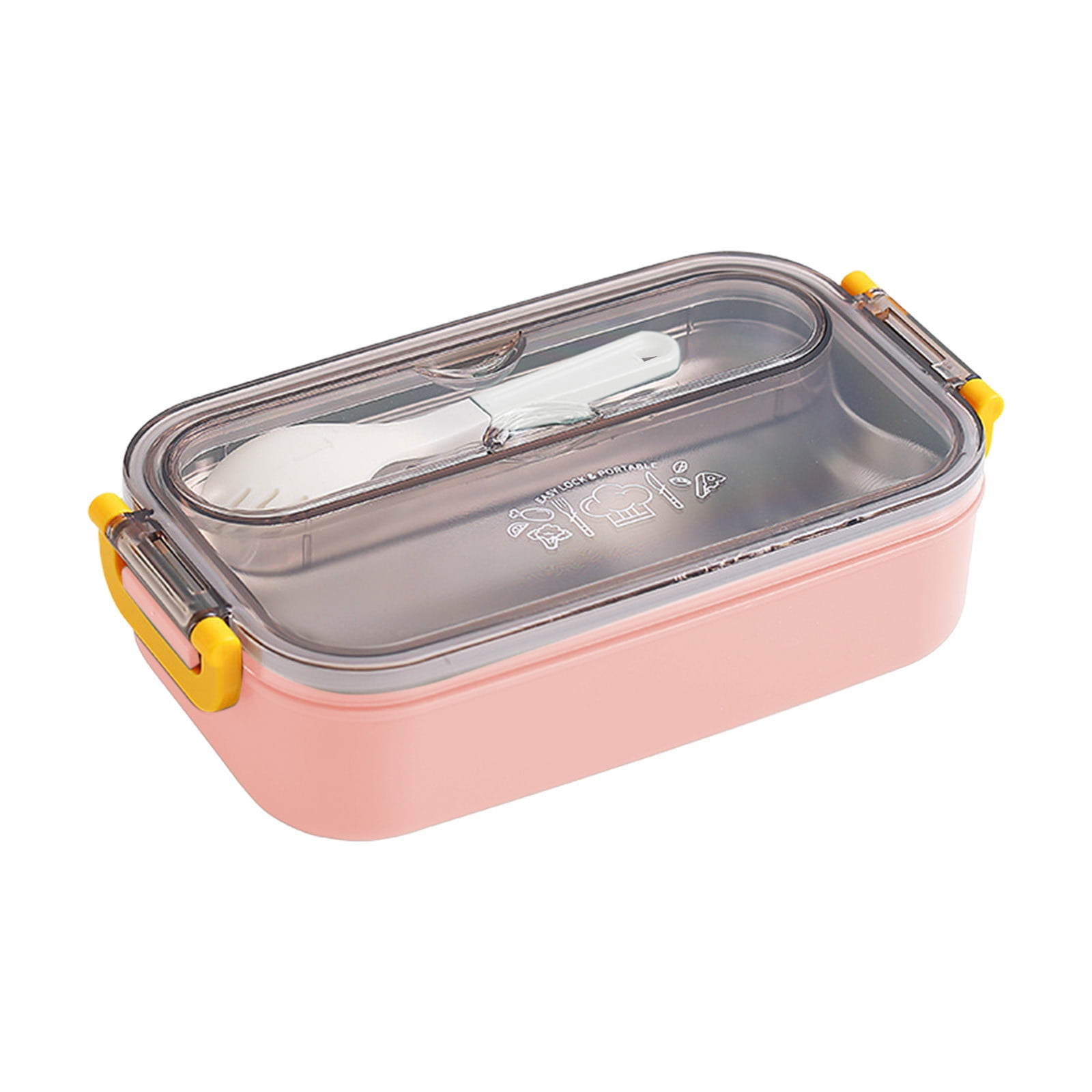 Xuniizn Bento Box Adult Lunch Box, Containers for Adults Men Women, Lunchable Food Container with Utensils, Sauce Jar, Muffin Liners, Microwave & Dishwasher Safe Pink#6 - Image 3