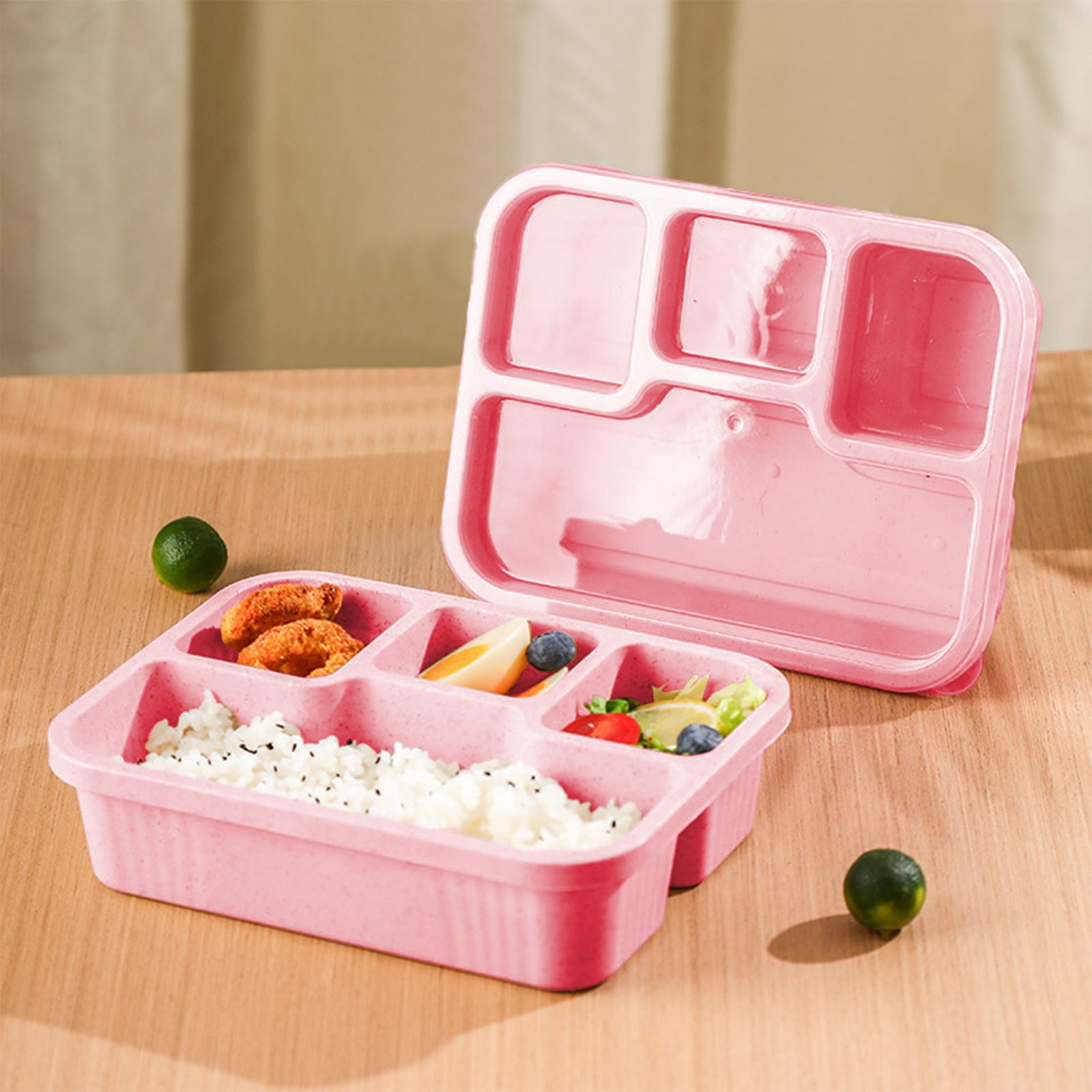 Xuniizn Bento Box Adult Lunch Box, Containers for Adults Men Women, Lunchable Food Container with Utensils, Sauce Jar, Muffin Liners, Microwave & Dishwasher Safe Pink#7 - Image 2