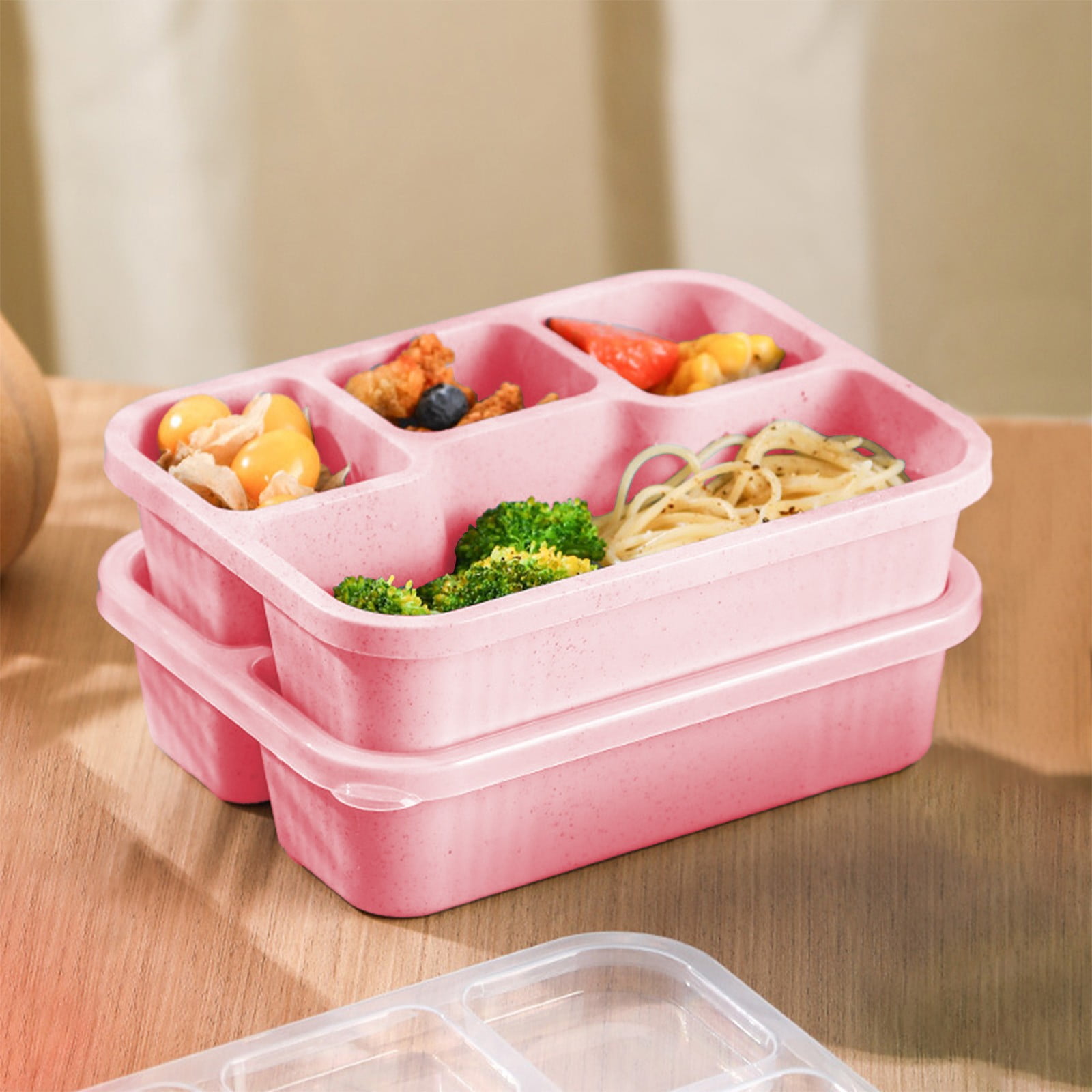 Xuniizn Bento Box Adult Lunch Box, Containers for Adults Men Women, Lunchable Food Container with Utensils, Sauce Jar, Muffin Liners, Microwave & Dishwasher Safe Pink#7 - Image 5