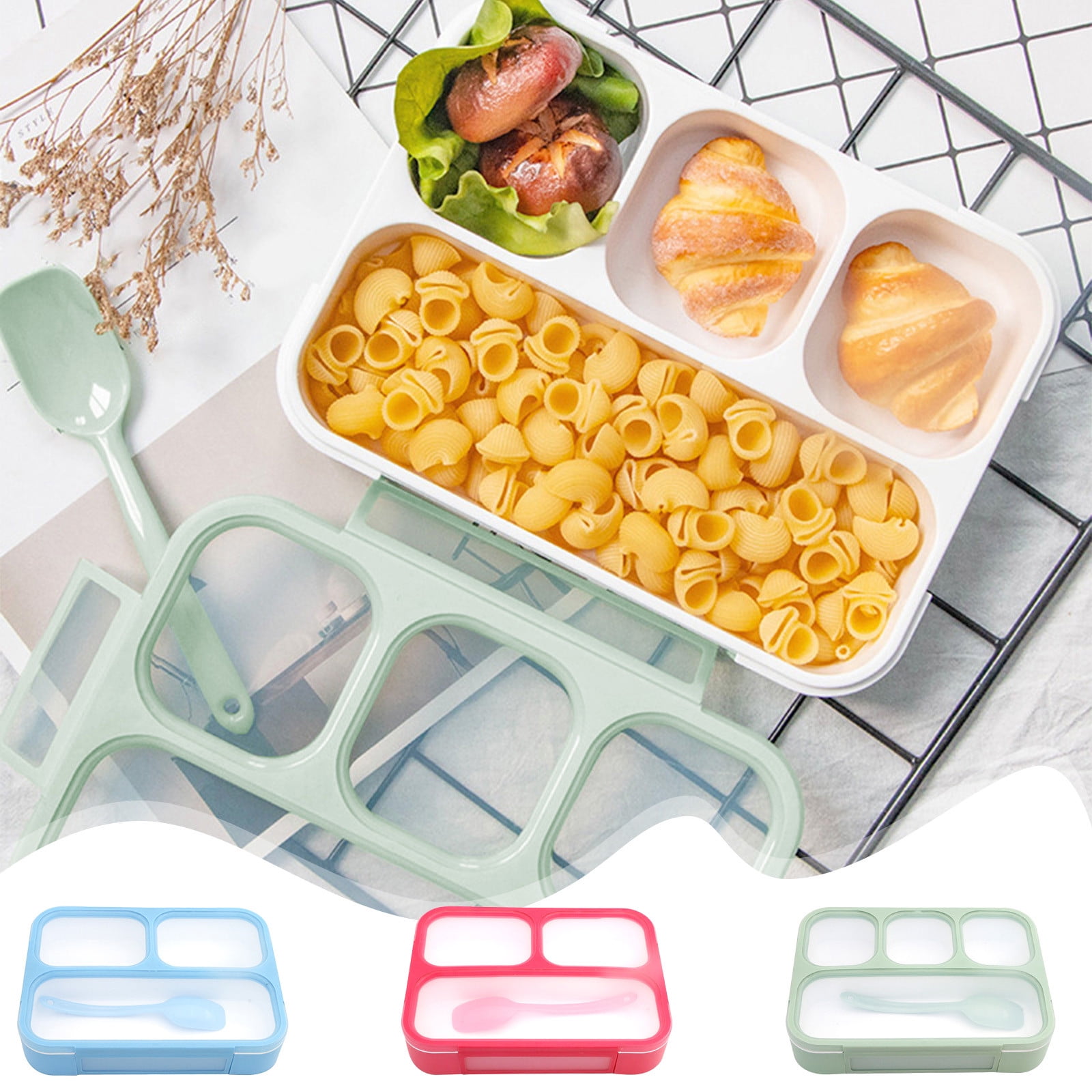 Xuniizn Bento Box Adult Lunch Box, Containers for Adults Men Women, Lunchable Food Container with Utensils, Sauce Jar, Muffin Liners, Microwave & Dishwasher Safe Red - Image 1