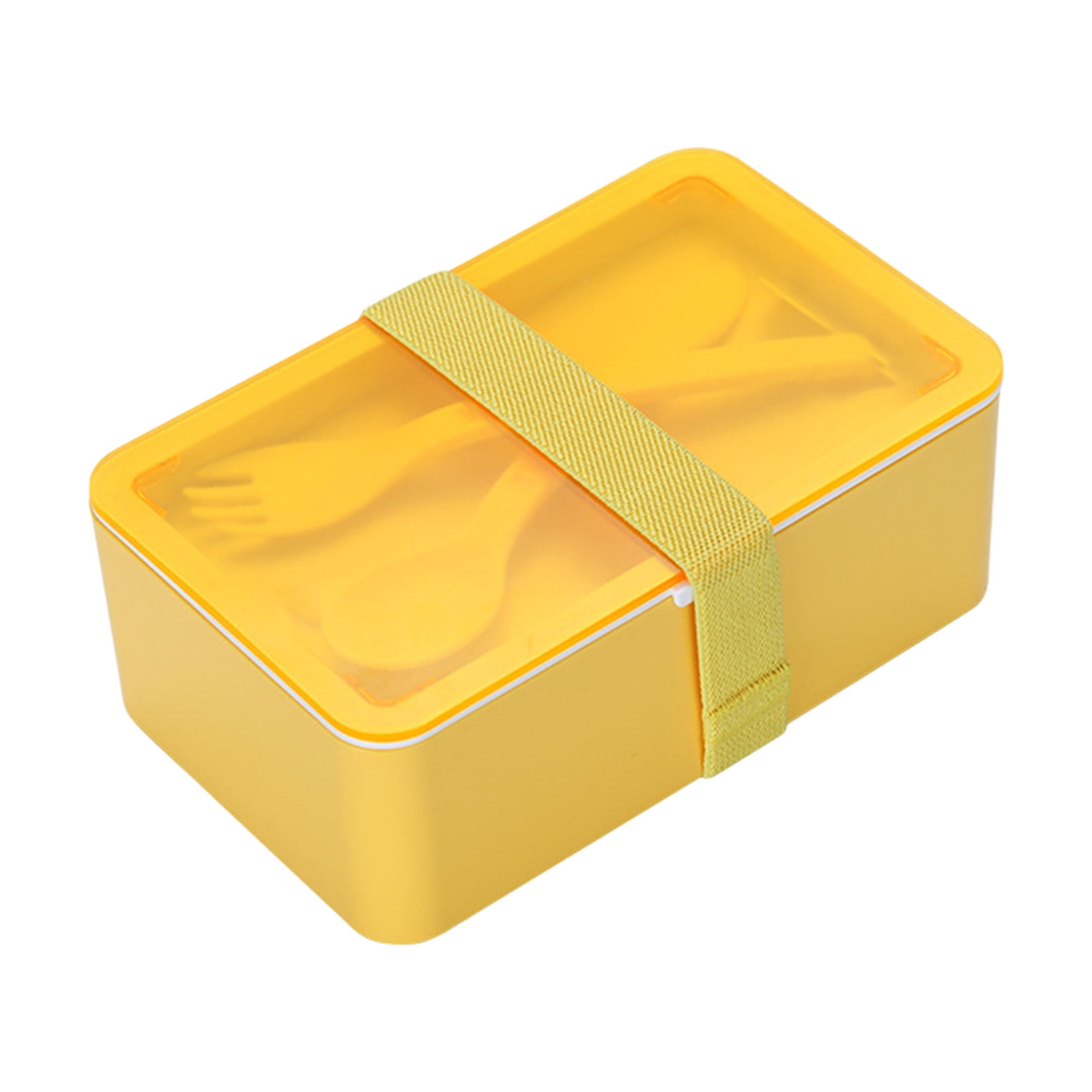 Xuniizn Bento Box Adult Lunch Box, Containers for Adults Men Women, Lunchable Food Container with Utensils, Sauce Jar, Muffin Liners, Microwave & Dishwasher Safe Yellow#1 - Image 3