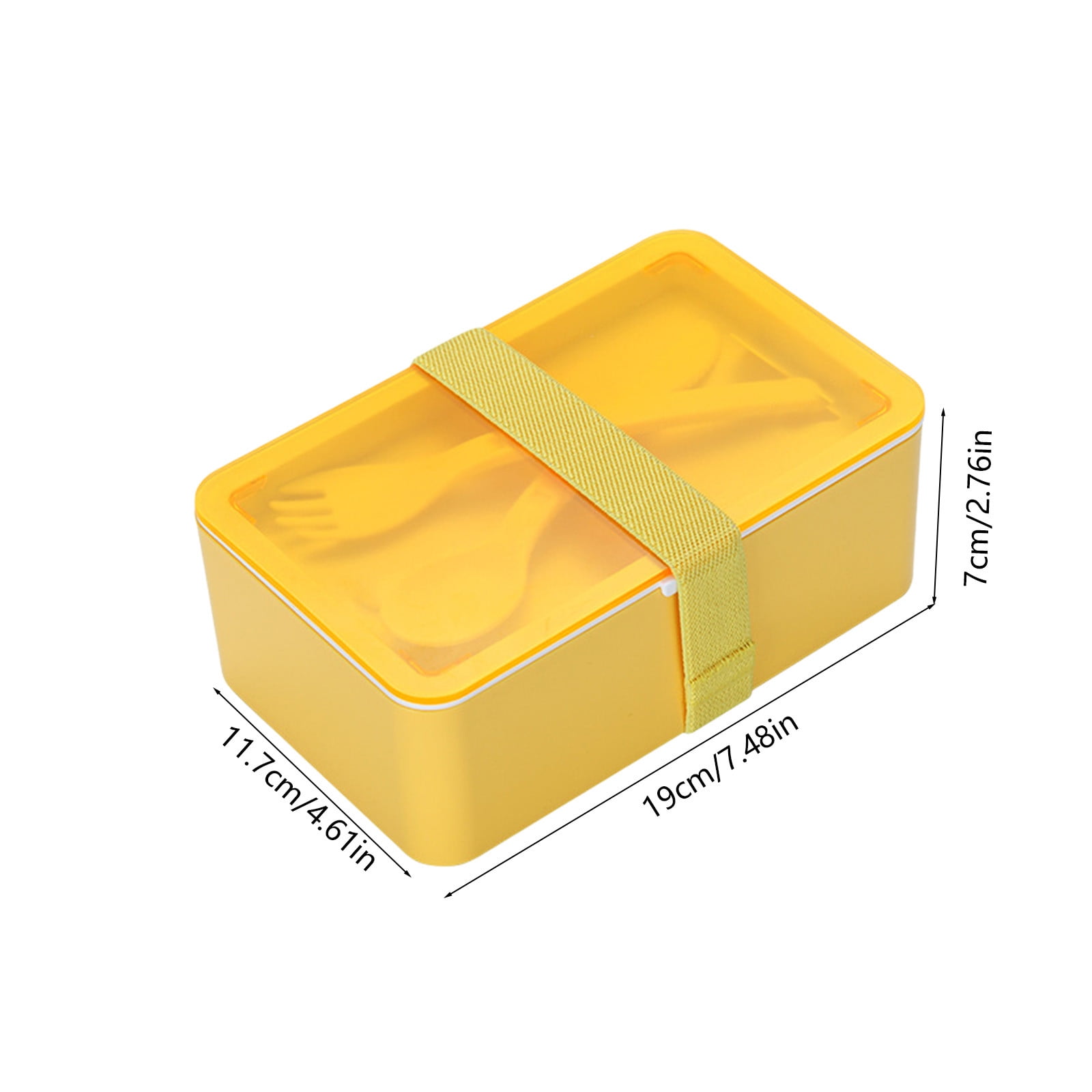 Xuniizn Bento Box Adult Lunch Box, Containers for Adults Men Women, Lunchable Food Container with Utensils, Sauce Jar, Muffin Liners, Microwave & Dishwasher Safe Yellow#1 - Image 4