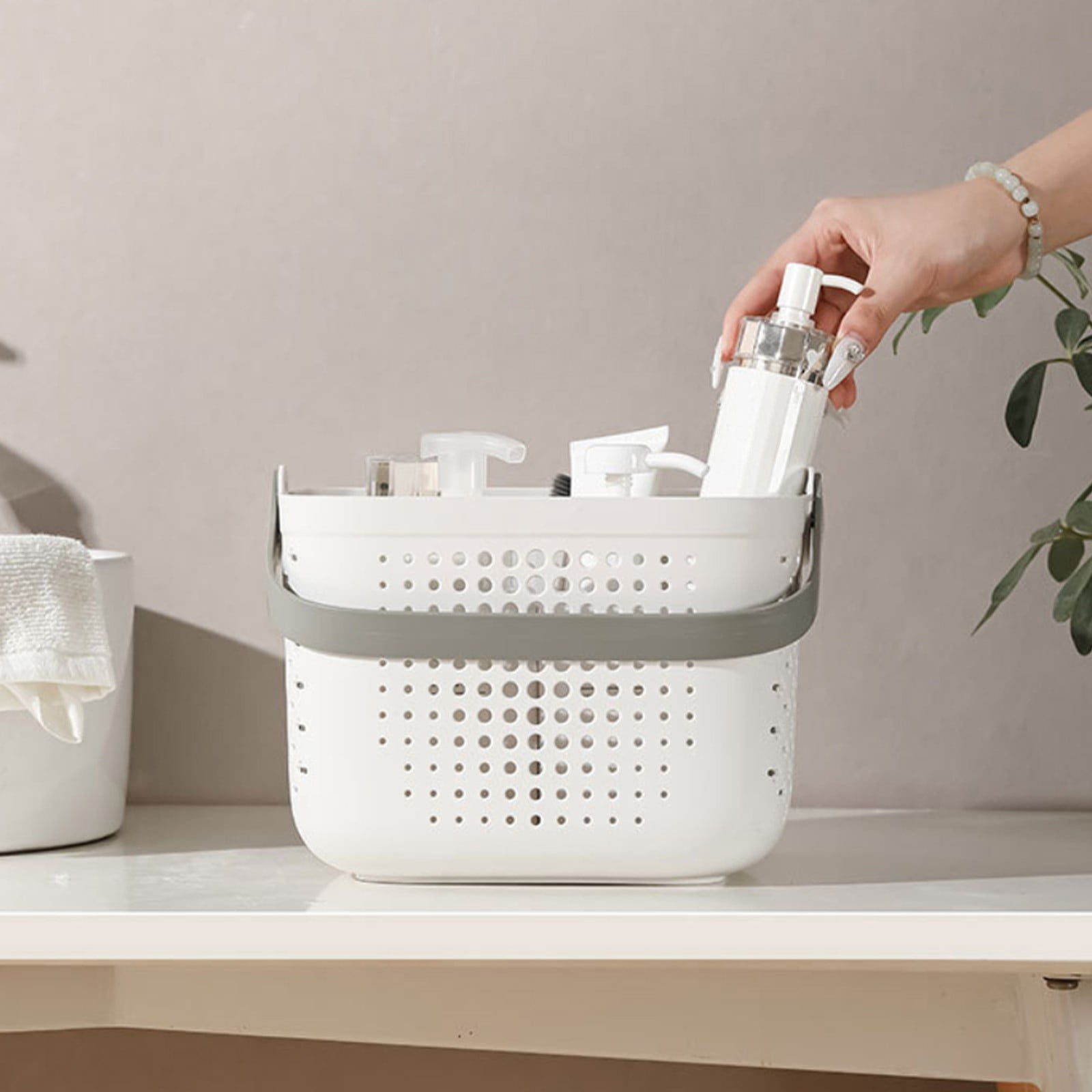 Xuniizn Plastic Shower Caddy Portable Bucket, Cleaning Shower Basket with Handle Compartments Storage Organizer for Bathroom Kitchen College Dorm Sink A - Image 7
