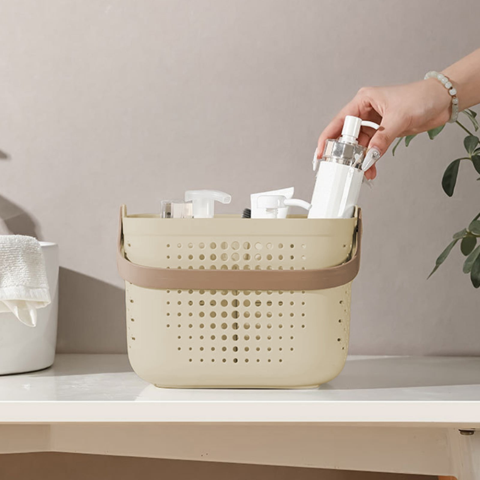 Xuniizn Plastic Shower Caddy Portable Bucket, Cleaning Shower Basket with Handle Compartments Storage Organizer for Bathroom Kitchen College Dorm Sink B - Image 7