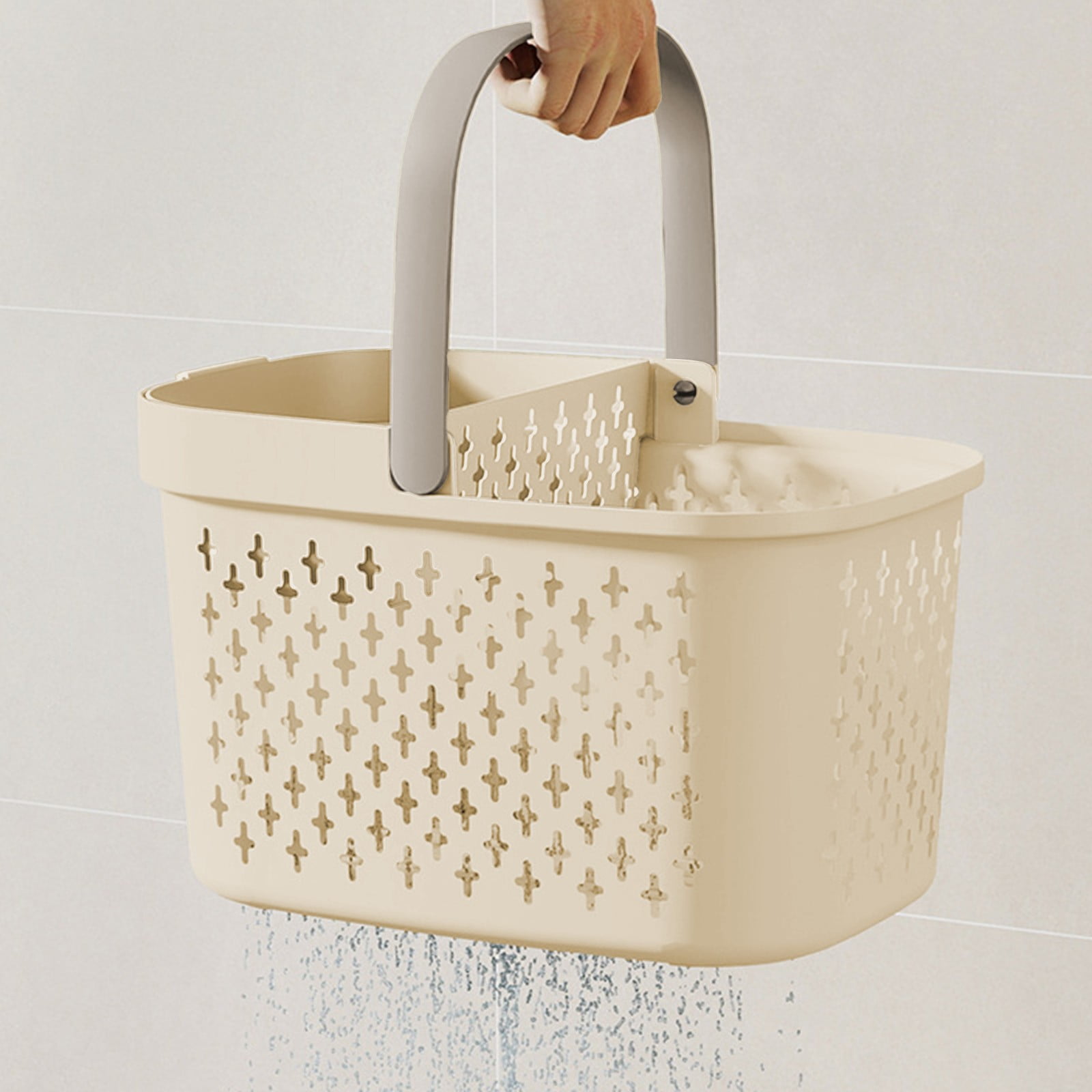 Xuniizn Plastic Shower Caddy Portable Bucket, Cleaning Shower Basket with Handle Compartments Storage Organizer for Bathroom Kitchen College Dorm Sink D - Image 5