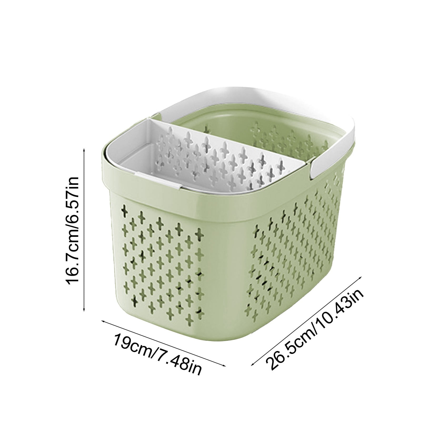 Xuniizn Plastic Shower Caddy Portable Bucket, Cleaning Shower Basket with Handle Compartments Storage Organizer for Bathroom Kitchen College Dorm Sink E - Image 4