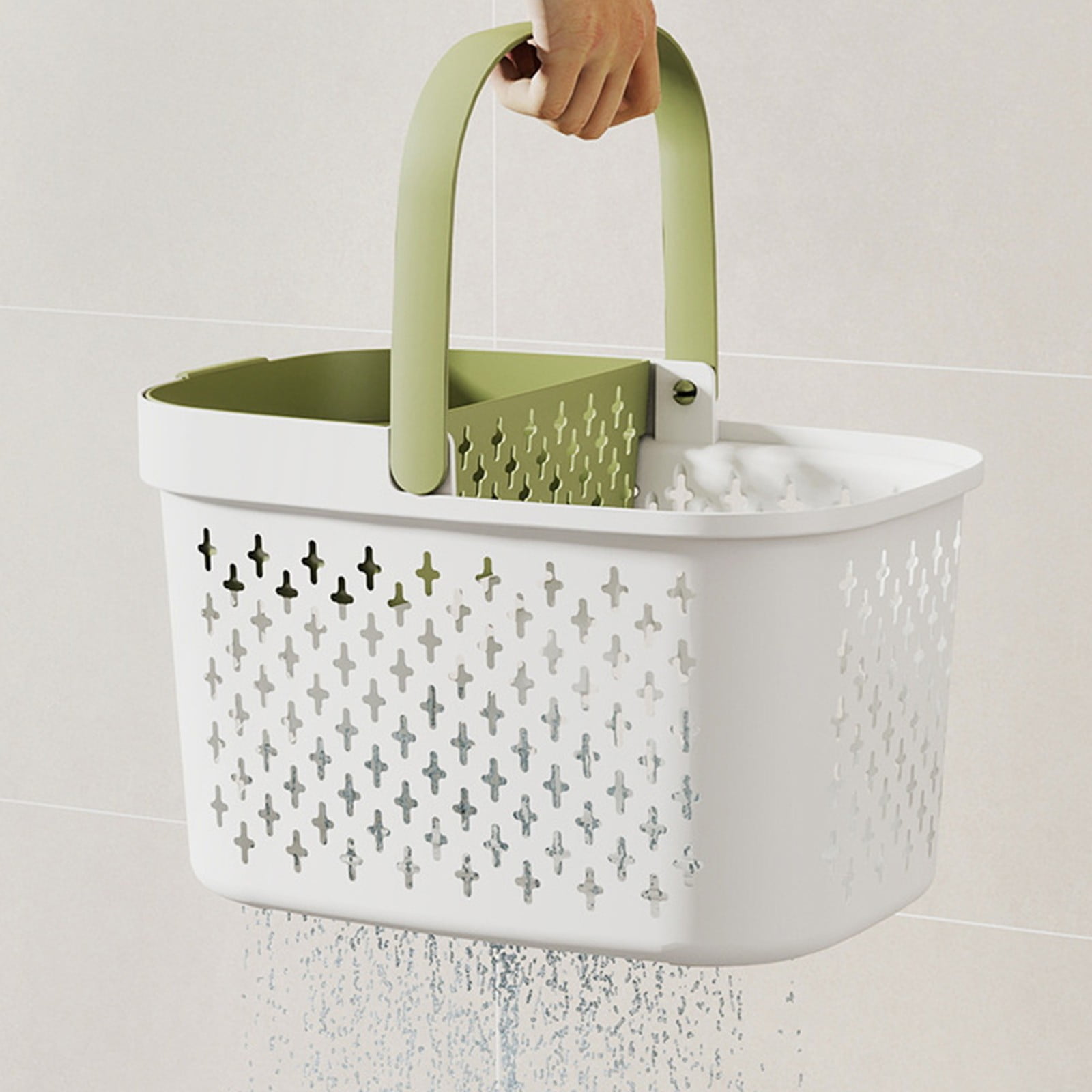 Xuniizn Plastic Shower Caddy Portable Bucket, Cleaning Shower Basket with Handle Compartments Storage Organizer for Bathroom Kitchen College Dorm Sink F - Image 5