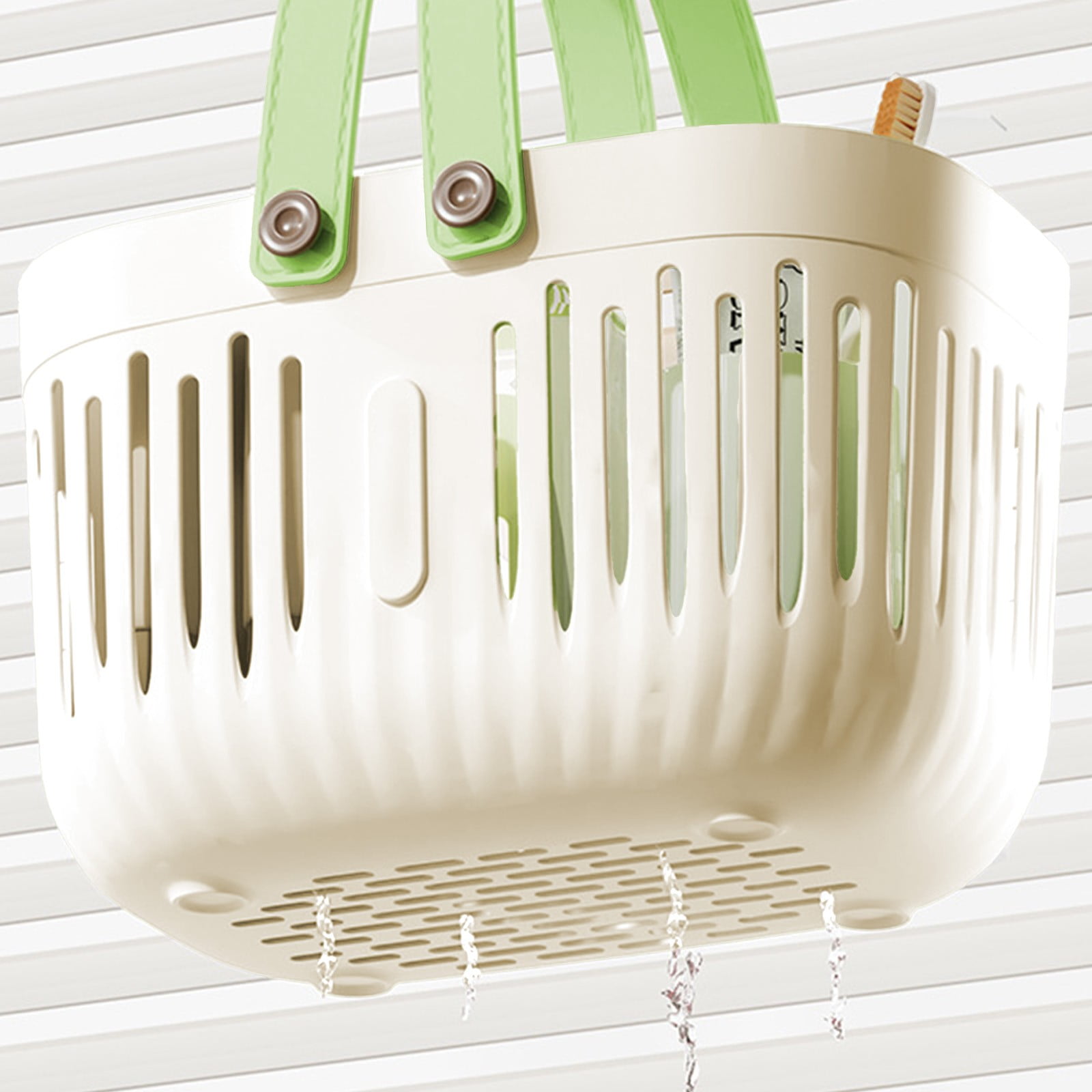 Xuniizn Plastic Shower Caddy Portable Bucket, Cleaning Shower Basket with Handle Compartments Storage Organizer for Bathroom Kitchen College Dorm Sink White#1 - Image 5