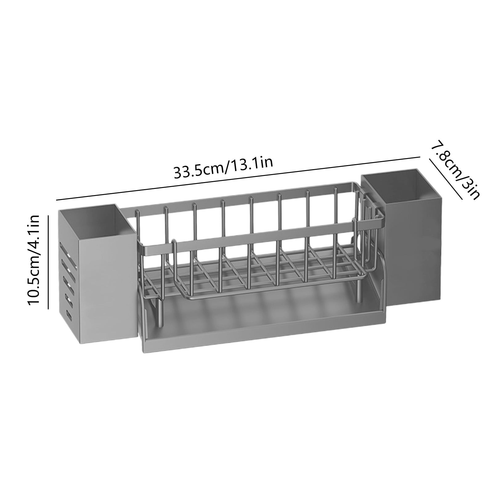 Xuniizn Pantry Organizers and Storage - Kitchen Organizers and Storage Rack, Sink Countertop Multifunctional Holder for Rags, Chopsticks, Knives & Forks - Kitchen Organization & Storage Solution Gray - Image 4