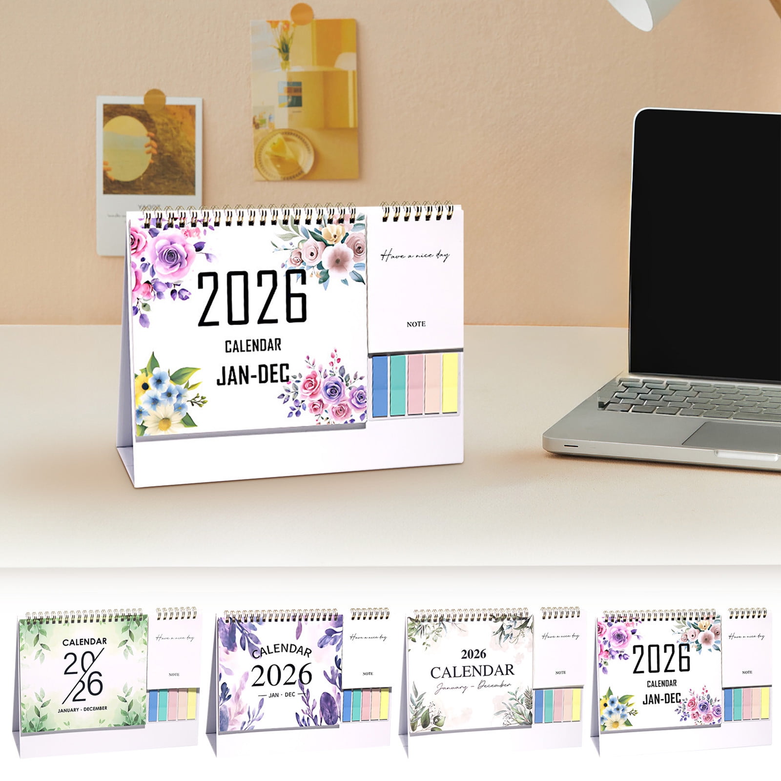 Dmlowu 2026 Desk Calendar - 8x10 inch Desk Calendar 2026-2027, 12 Months Desk Calendar Runs From January 2026 To December 2026, Exquisite Desk Calendar 2026 D - Image 1