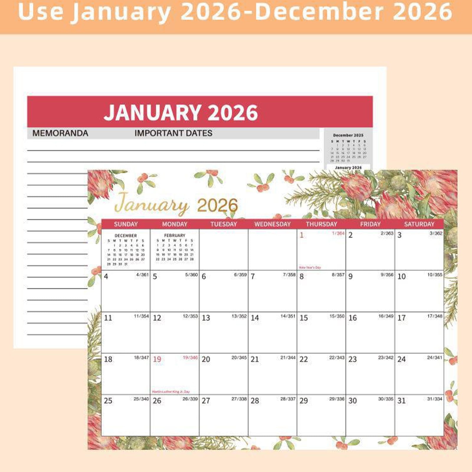 Dmlowu 2026 Desk Calendar - 8x10 inch Desk Calendar 2026-2027, 12 Months Desk Calendar Runs From January 2026 To December 2026, Exquisite Desk Calendar 2026 I - Image 4