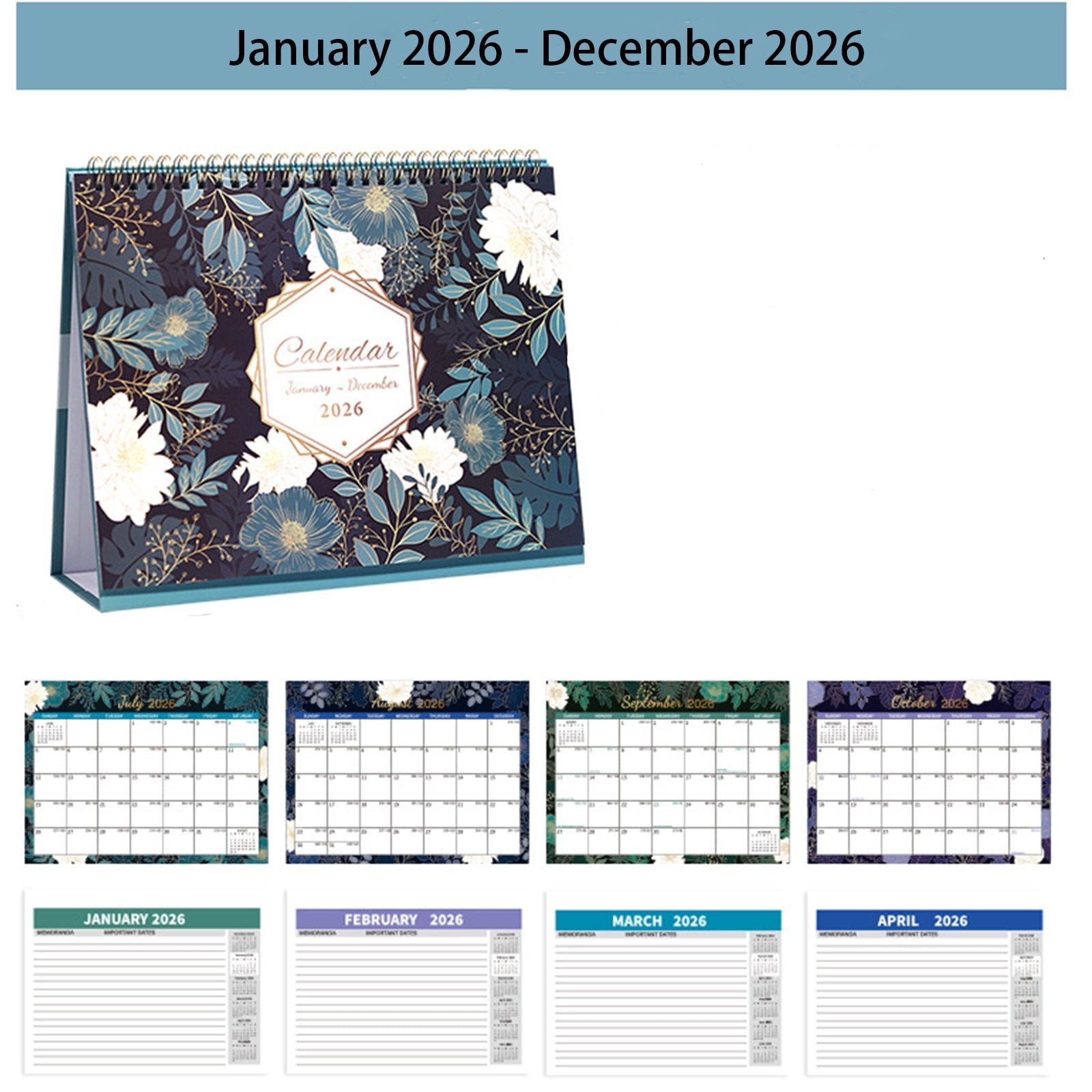 Dmlowu 2026 Desk Calendar - 8x10 inch Desk Calendar 2026-2027, 12 Months Desk Calendar Runs From January 2026 To December 2026, Exquisite Desk Calendar 2026 J - Image 5