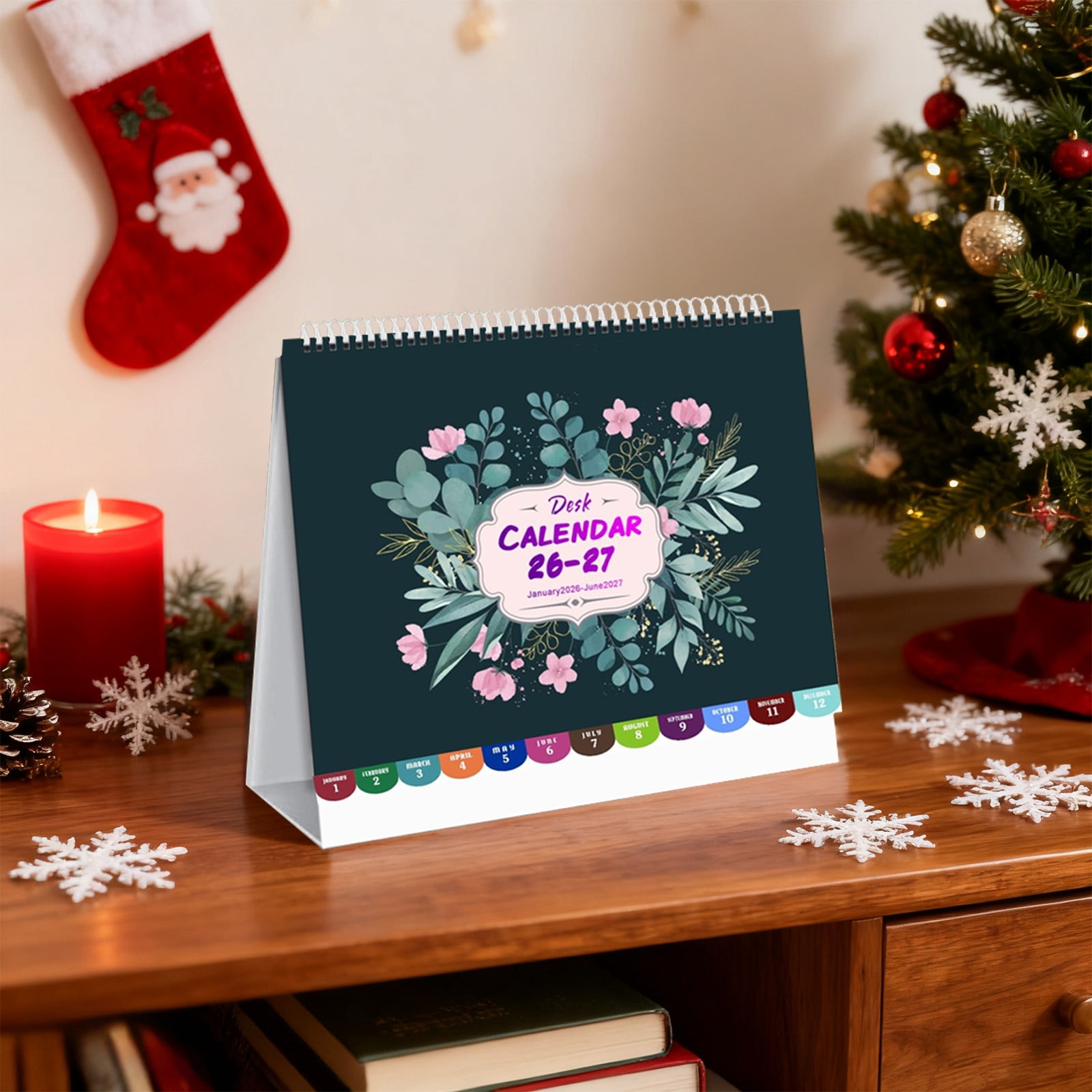 Dmlowu 2026 Desk Calendar - 8x10 inch Desk Calendar 2026-2027, 12 Months Desk Calendar Runs From January 2026 To December 2026, Exquisite Desk Calendar 2026 V - Image 4