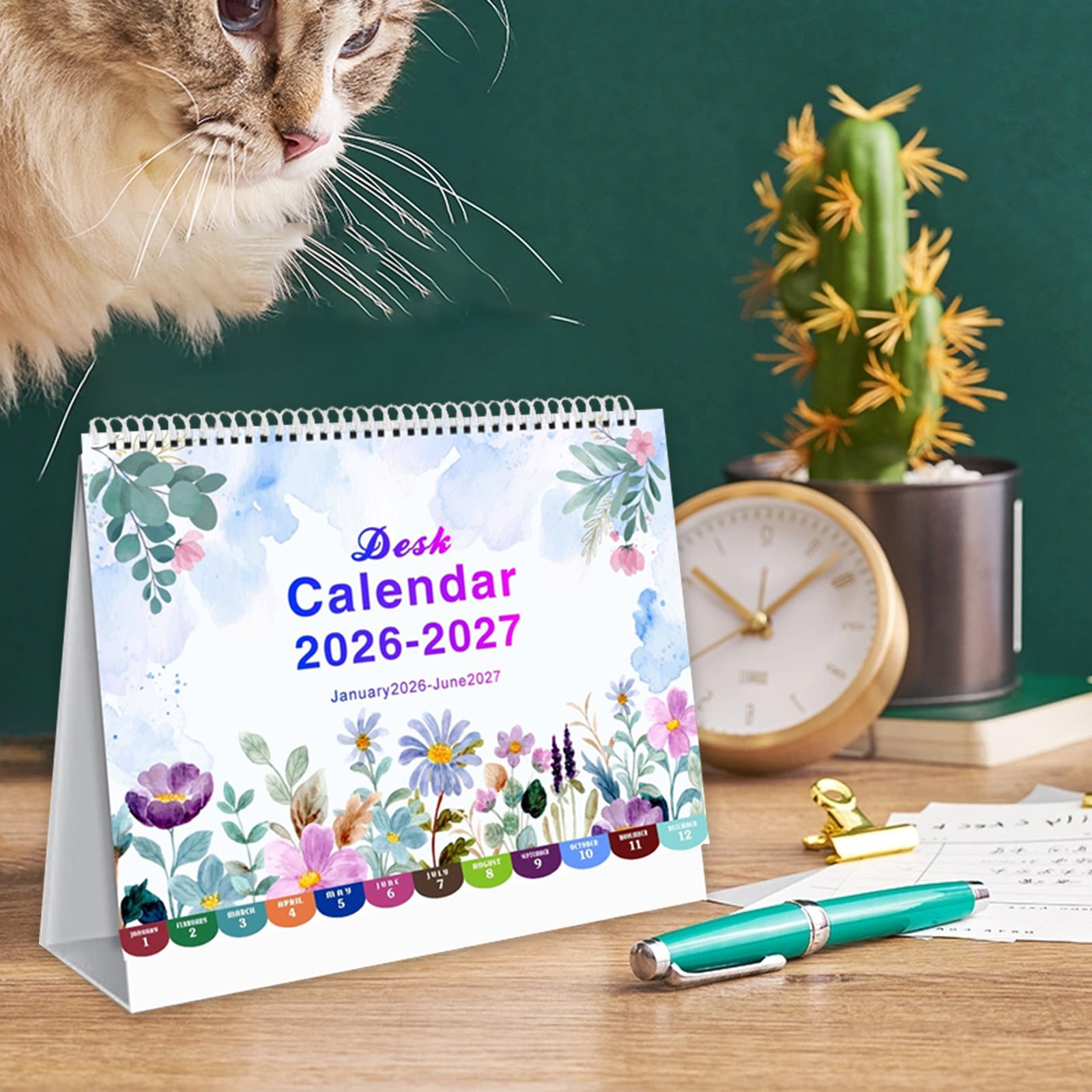 Dmlowu 2026 Desk Calendar - 8x10 inch Desk Calendar 2026-2027, 12 Months Desk Calendar Runs From January 2026 To December 2026, Exquisite Desk Calendar 2026 W - Image 1