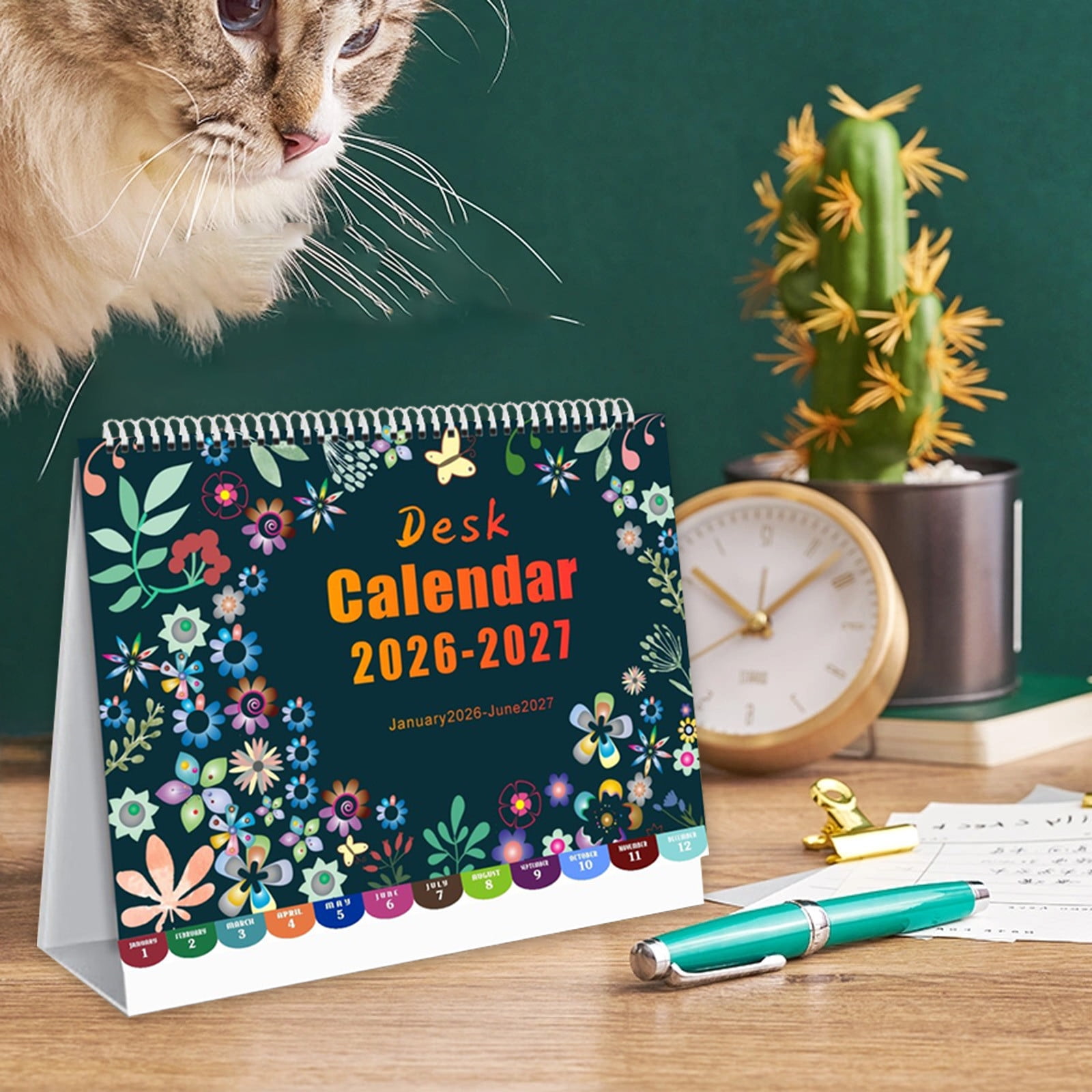 Dmlowu 2026 Desk Calendar - 8x10 inch Desk Calendar 2026-2027, 12 Months Desk Calendar Runs From January 2026 To December 2026, Exquisite Desk Calendar 2026 X - Image 1