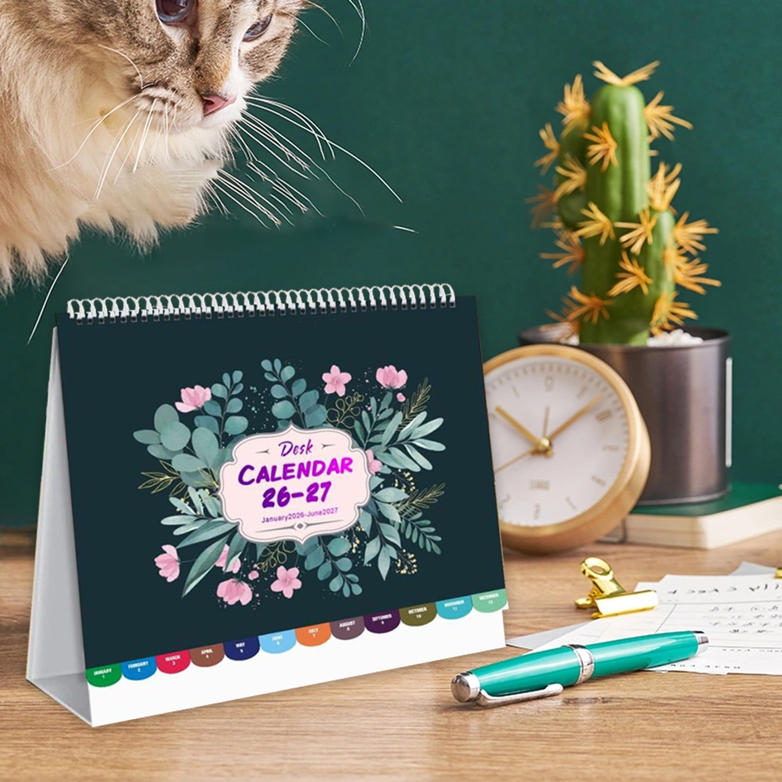 Dmlowu 2026 Desk Calendar - 8x10 inch Desk Calendar 2026-2027, 12 Months Desk Calendar Runs From January 2026 To December 2026, Exquisite Desk Calendar 2026 Z-A - Image 1