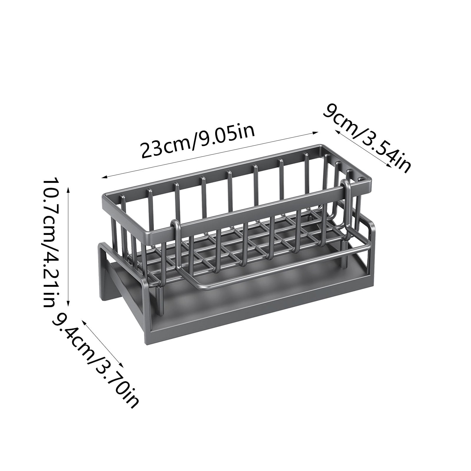 PALIFEUR Sponge Holder for Kitchen Sink, Kitchen Sink Organizer Rustproof 304 Stainless Steel Detachable Dishcloth Rack Sink Caddy, Kitchen Sponge Holder Bathroom Organizer Brush Holder Storage Gray - Image 2