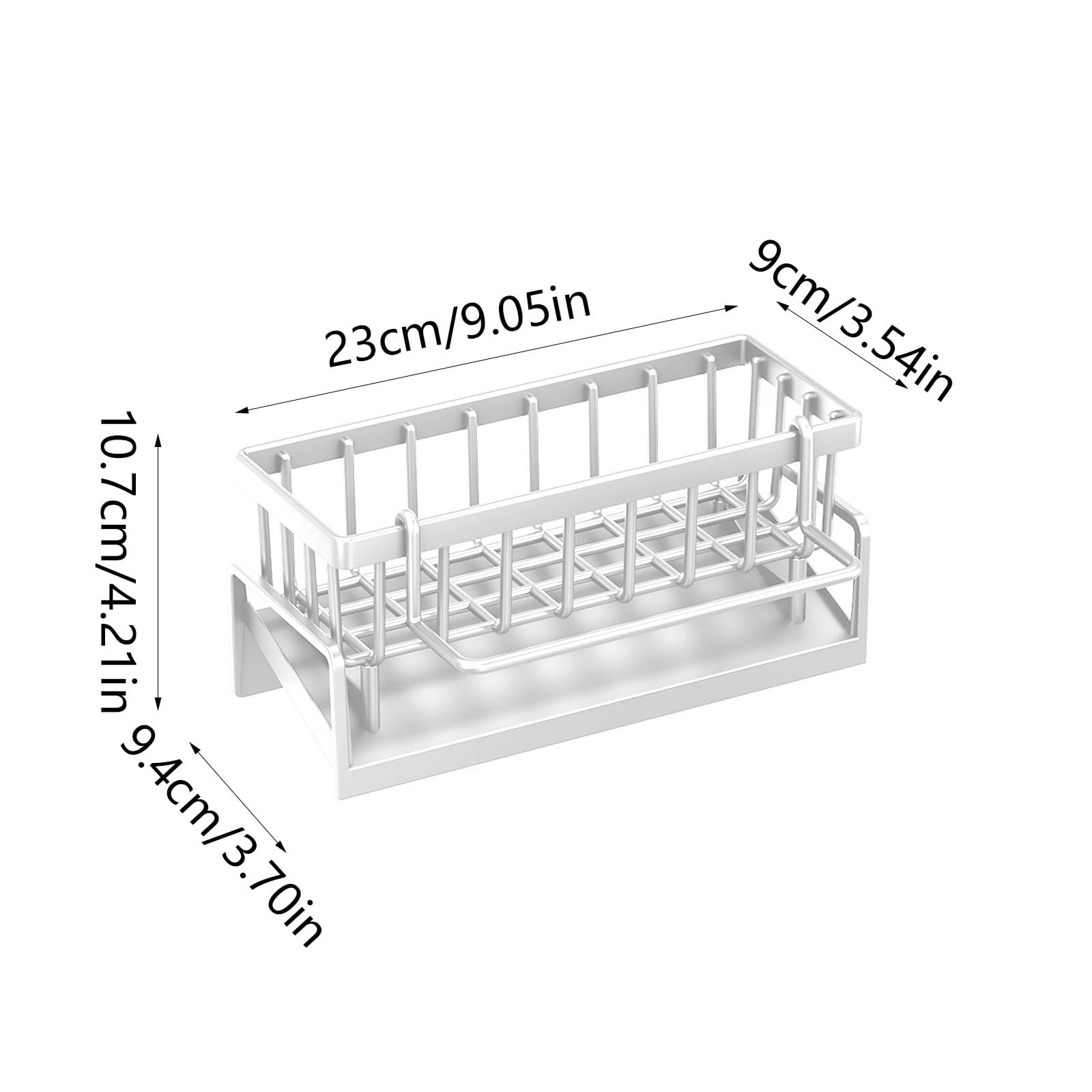 PALIFEUR Sponge Holder for Kitchen Sink, Kitchen Sink Organizer Rustproof 304 Stainless Steel Detachable Dishcloth Rack Sink Caddy, Kitchen Sponge Holder Bathroom Organizer Brush Holder Storage White - Image 2