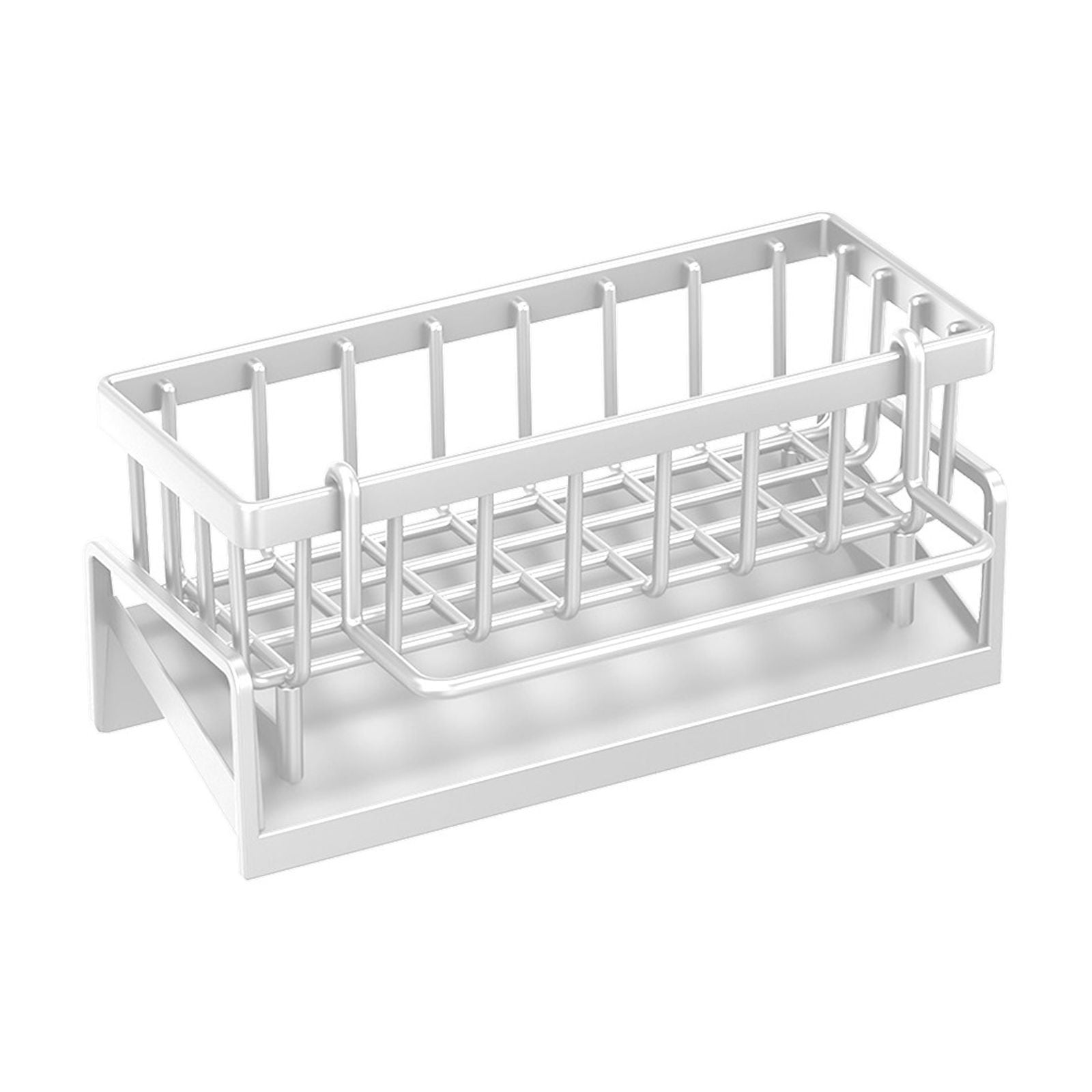 PALIFEUR Sponge Holder for Kitchen Sink, Kitchen Sink Organizer Rustproof 304 Stainless Steel Detachable Dishcloth Rack Sink Caddy, Kitchen Sponge Holder Bathroom Organizer Brush Holder Storage White - Image 6
