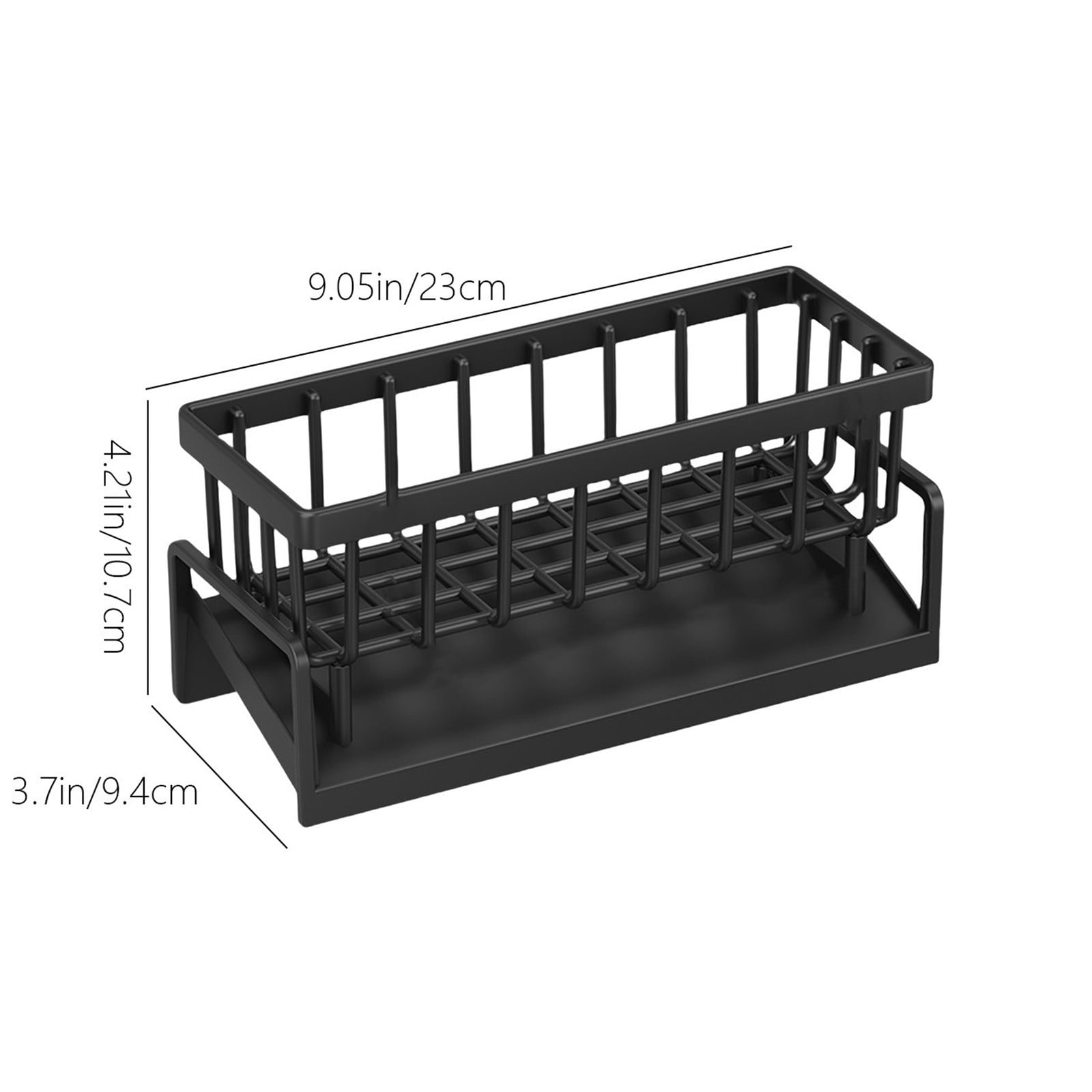 PALIFEUR Sponge Holder for Kitchen Sink, Kitchen Sink Organizer Rustproof 304 Stainless Steel Detachable Dishcloth Rack Sink Caddy, Kitchen Sponge Holder Bathroom Organizer Brush Holder Storage XA_#Black - Image 3