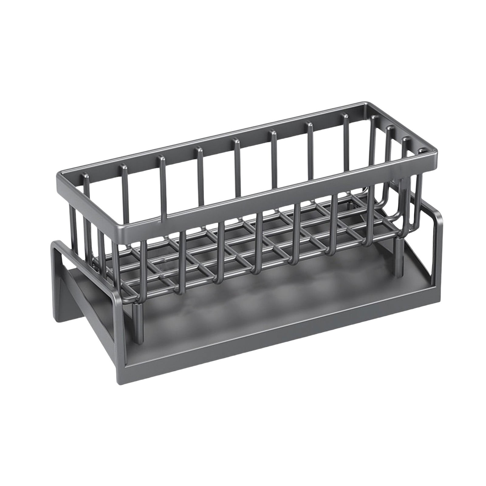 PALIFEUR Sponge Holder for Kitchen Sink, Kitchen Sink Organizer Rustproof 304 Stainless Steel Detachable Dishcloth Rack Sink Caddy, Kitchen Sponge Holder Bathroom Organizer Brush Holder Storage XA_#Gray - Image 2