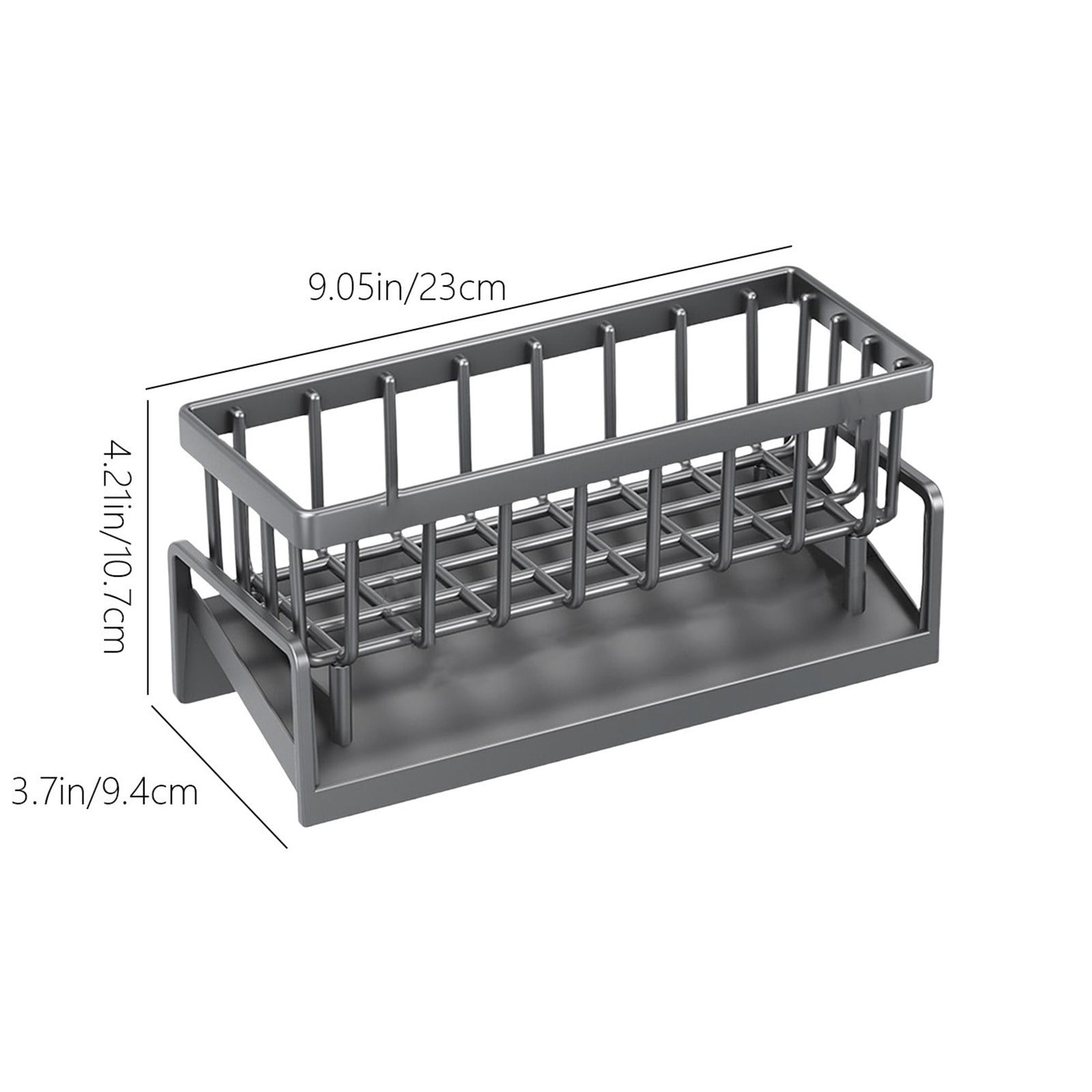 PALIFEUR Sponge Holder for Kitchen Sink, Kitchen Sink Organizer Rustproof 304 Stainless Steel Detachable Dishcloth Rack Sink Caddy, Kitchen Sponge Holder Bathroom Organizer Brush Holder Storage XA_#Gray - Image 3