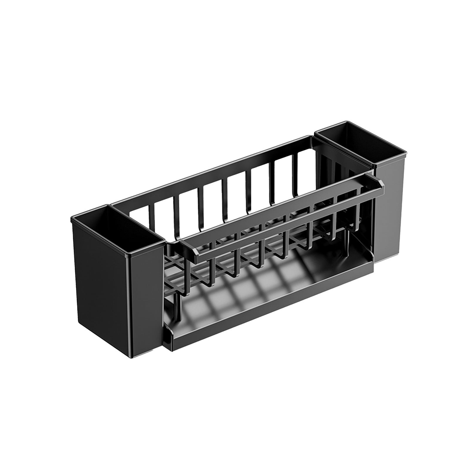 PALIFEUR Sponge Holder for Kitchen Sink, Kitchen Sink Organizer Rustproof 304 Stainless Steel Detachable Dishcloth Rack Sink Caddy, Kitchen Sponge Holder Bathroom Organizer Brush Holder Storage XB_#Black - Image 2