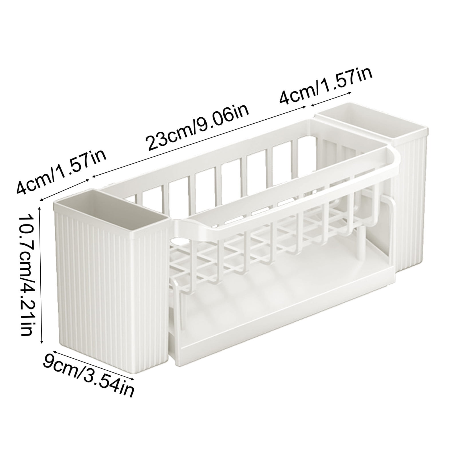 Kitchen sink sponge rack, kitchen sink storage rack, rust-proof detachable dishcloth rack, sink storage rack, kitchen sponge rack, bathroom storage rack, brush holder #beige - Image 3