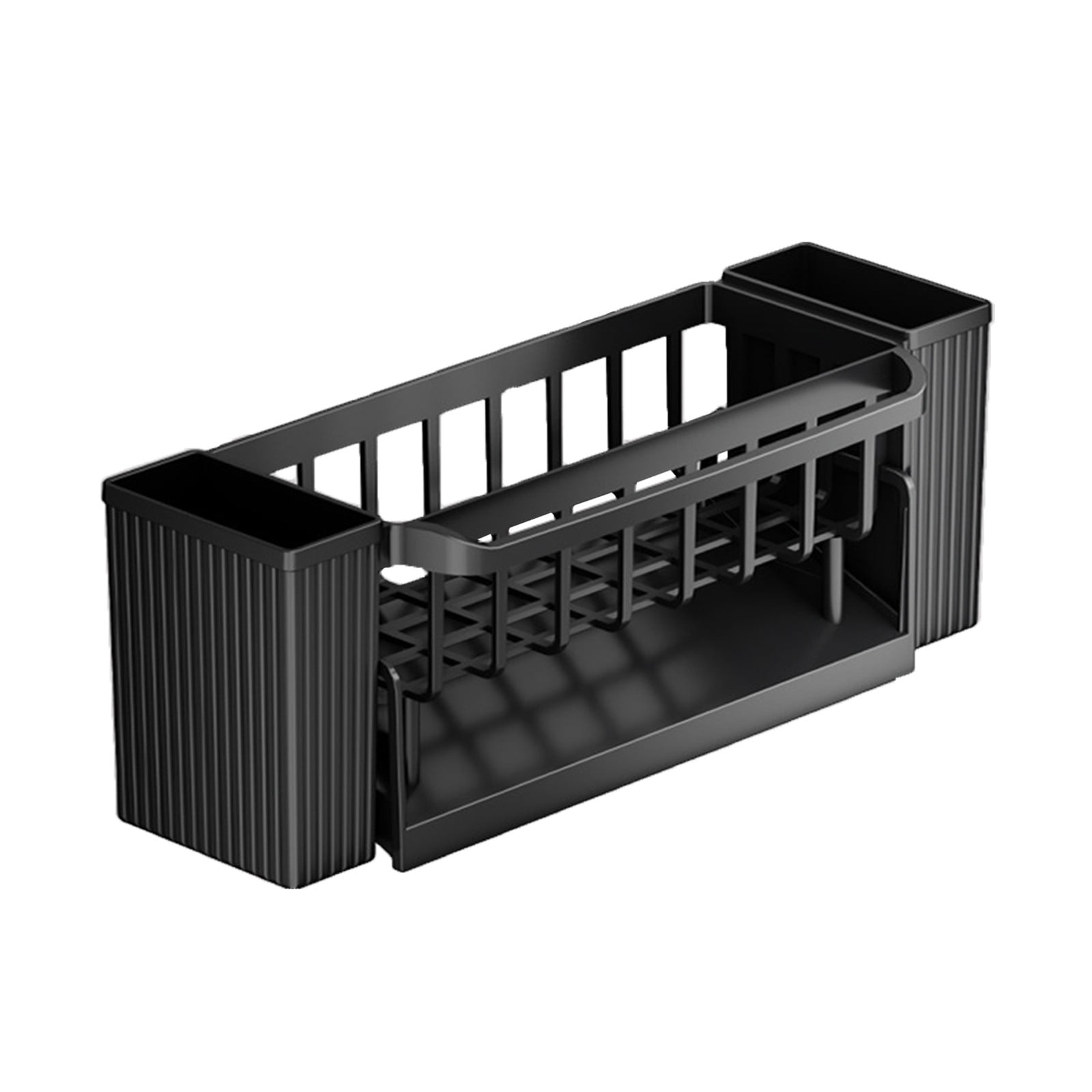 PALIFEUR Sponge Holder for Kitchen Sink, Kitchen Sink Organizer Rustproof 304 Stainless Steel Detachable Dishcloth Rack Sink Caddy, Kitchen Sponge Holder Bathroom Organizer Brush Holder Storage XC_#Black - Image 2
