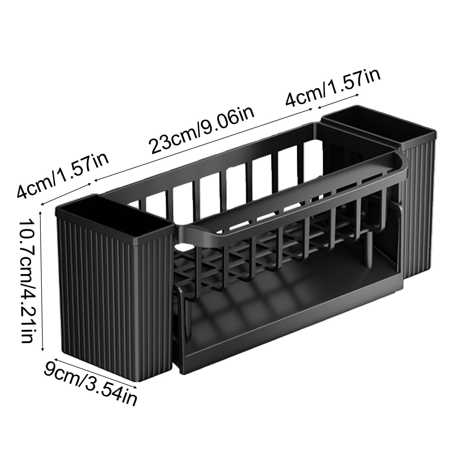 PALIFEUR Sponge Holder for Kitchen Sink, Kitchen Sink Organizer Rustproof 304 Stainless Steel Detachable Dishcloth Rack Sink Caddy, Kitchen Sponge Holder Bathroom Organizer Brush Holder Storage XC_#Black - Image 3