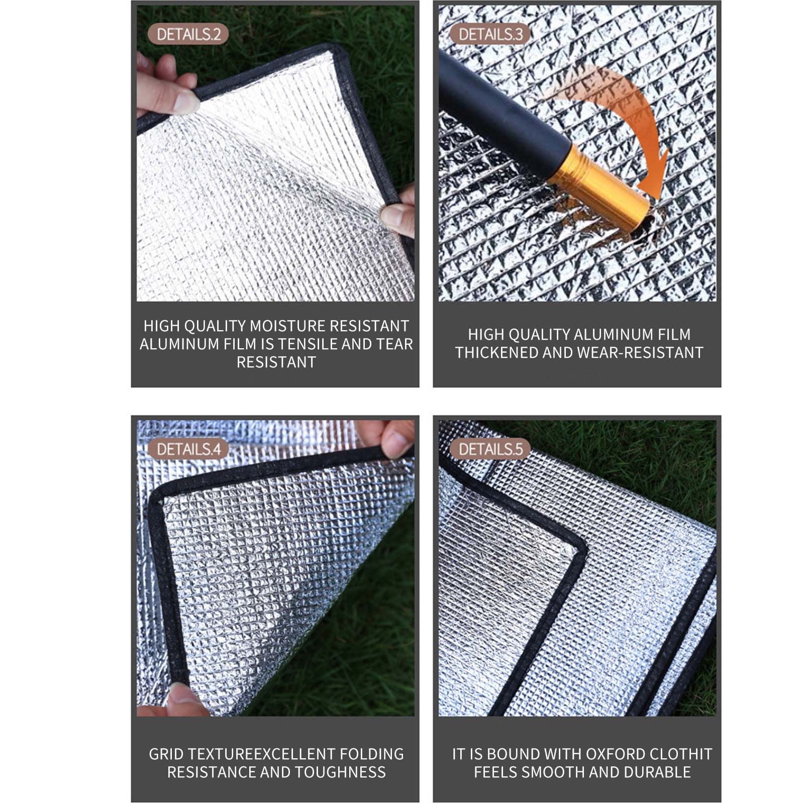 PALIFEUR Camping Mat Foam Foil Blanket for Camping Foam Pad Insulating Foil Mat Sleeping Tent Pad Thermal Mattress Mat Pad Waterproof Aluminum Camping mat Reflecting Heat as show - Image 6
