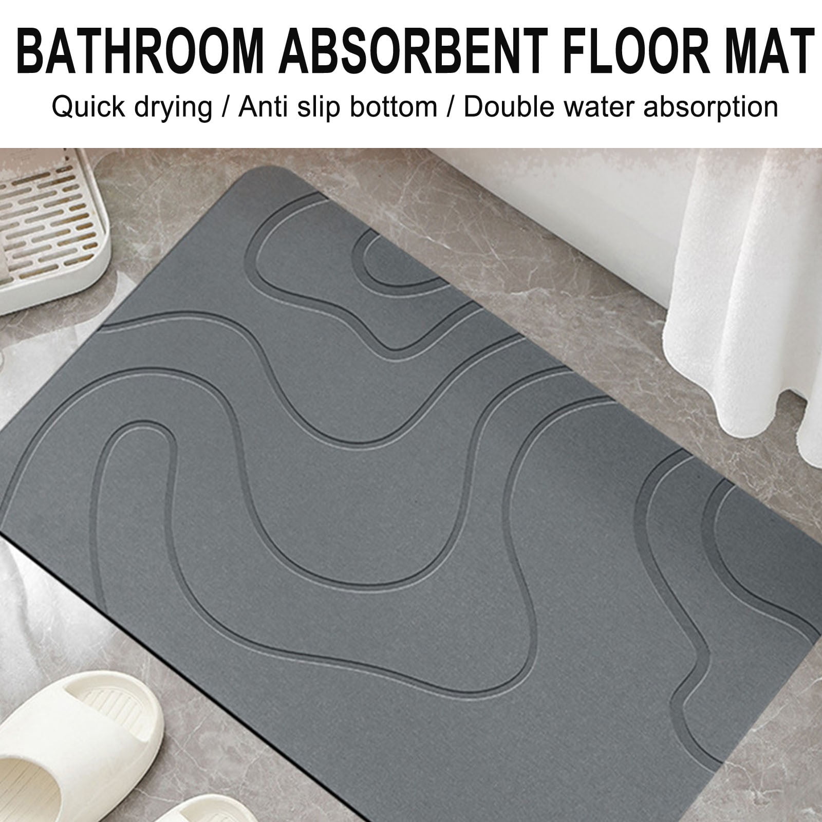 PALIFEUR Stone Bath Mat, 16x24