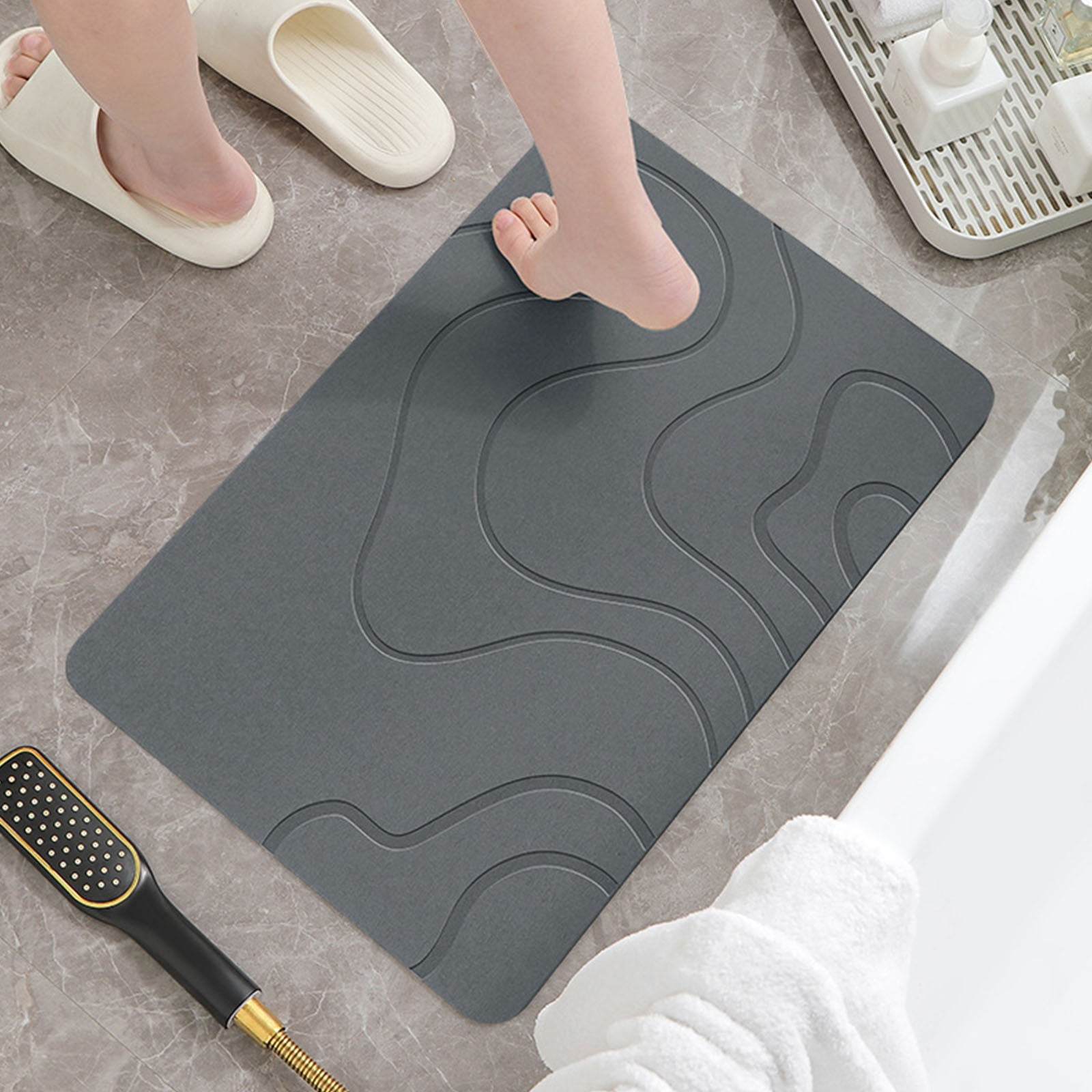 PALIFEUR Stone Bath Mat, 16x24