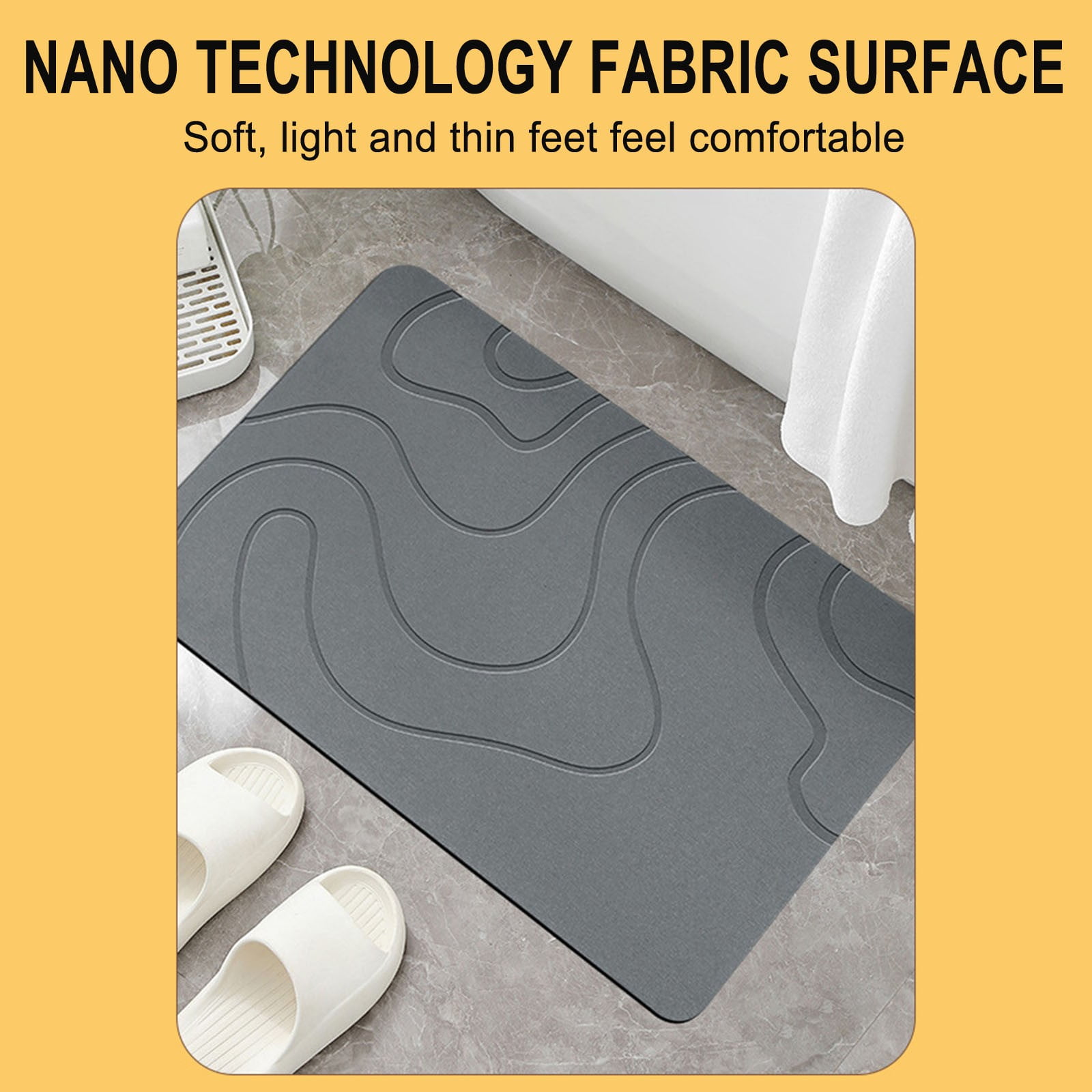 PALIFEUR Stone Bath Mat, 16x24