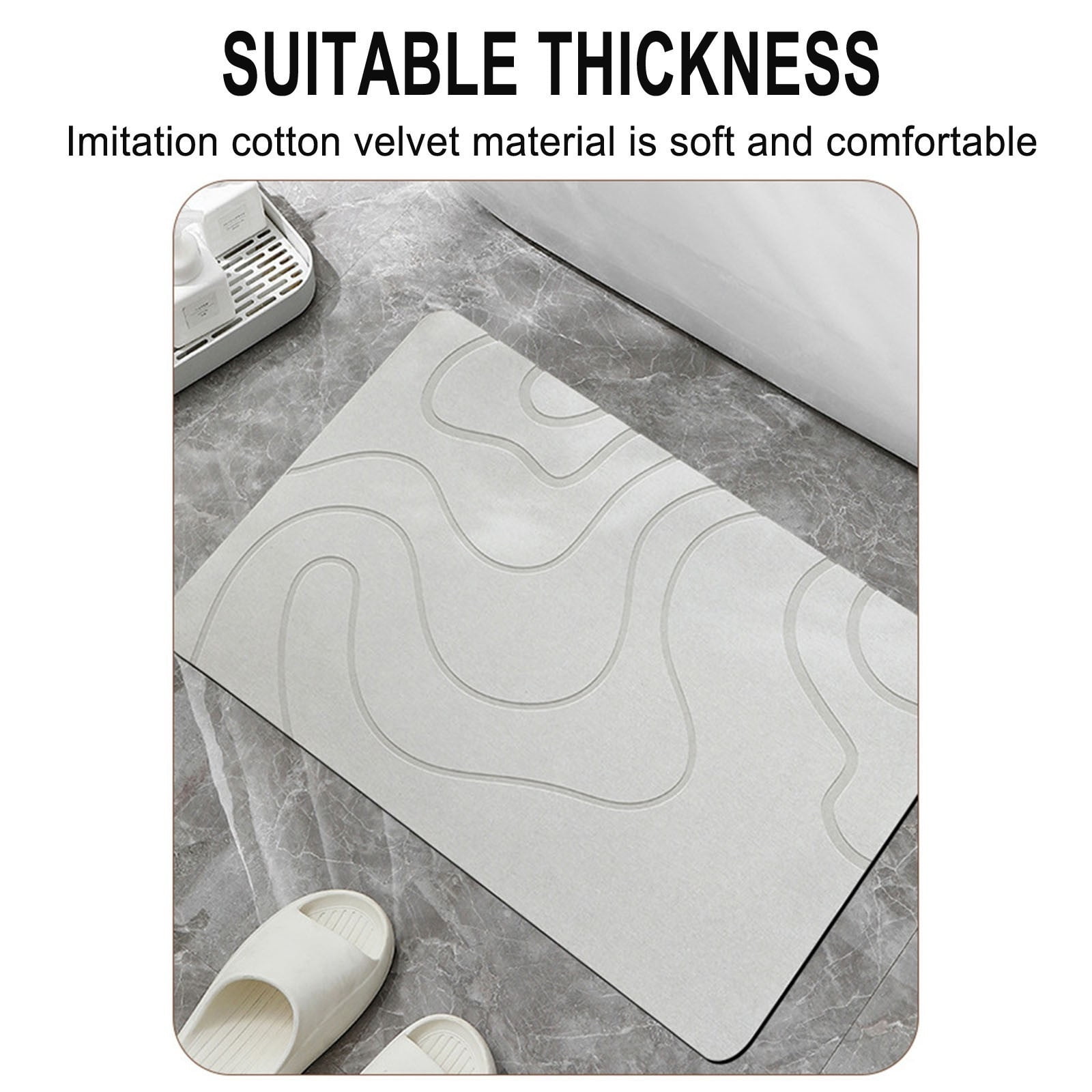 PALIFEUR Stone Bath Mat, 16x24