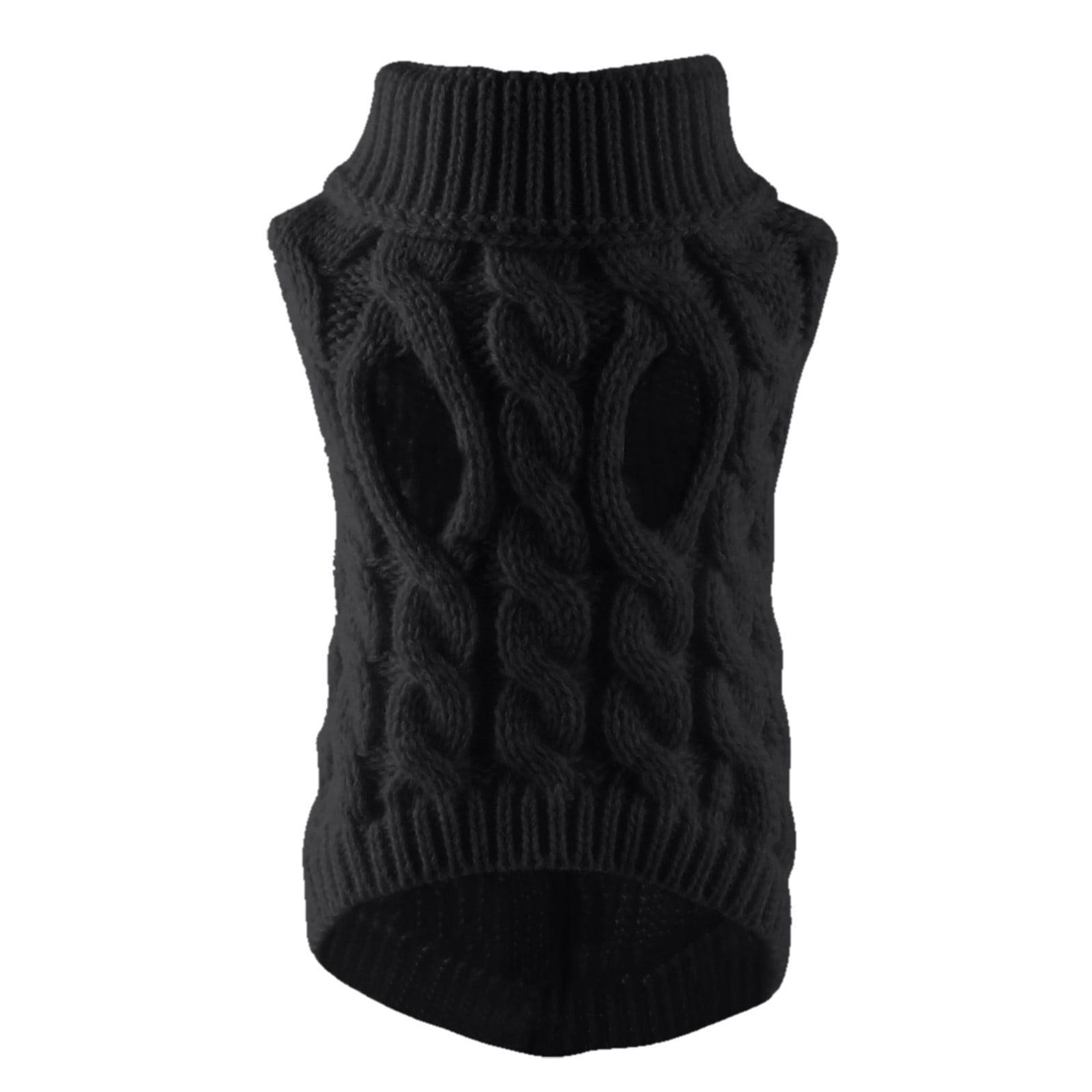 Xuniizn Dog Sweater for Small Medium Dogs, Warm Comfortable Winter Pet Clothes, Cute Knitted Sleeveless Pet Sweaters for Puppies, Cats, Dog Apparel & Accessories XL Black - Image 4