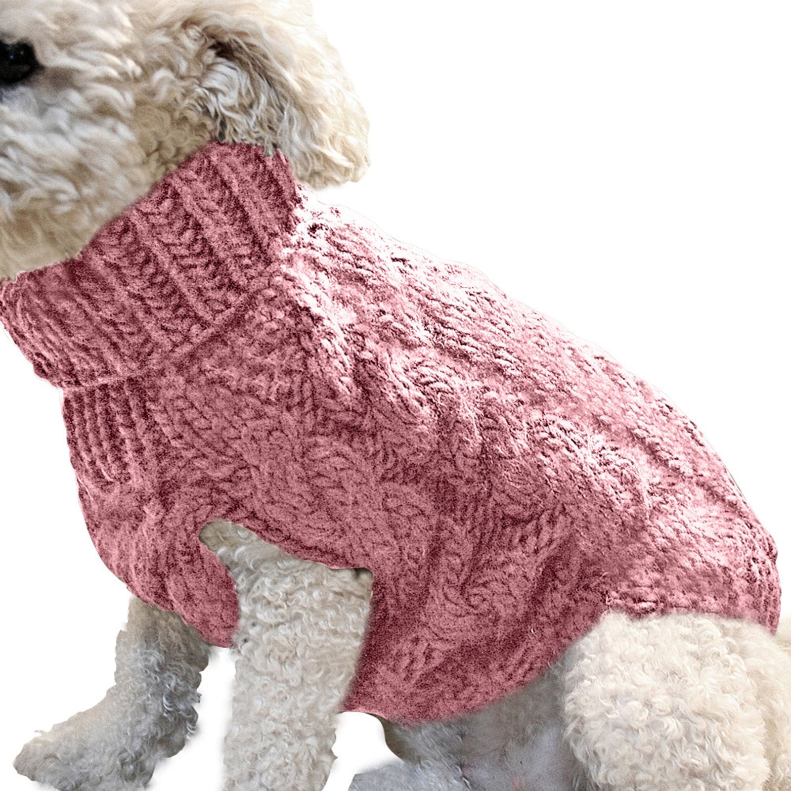 Xuniizn Dog Sweater for Small Medium Dogs, Warm Comfortable Winter Pet Clothes, Cute Knitted Sleeveless Pet Sweaters for Puppies, Cats, Dog Apparel & Accessories L Hot Pink - Image 1