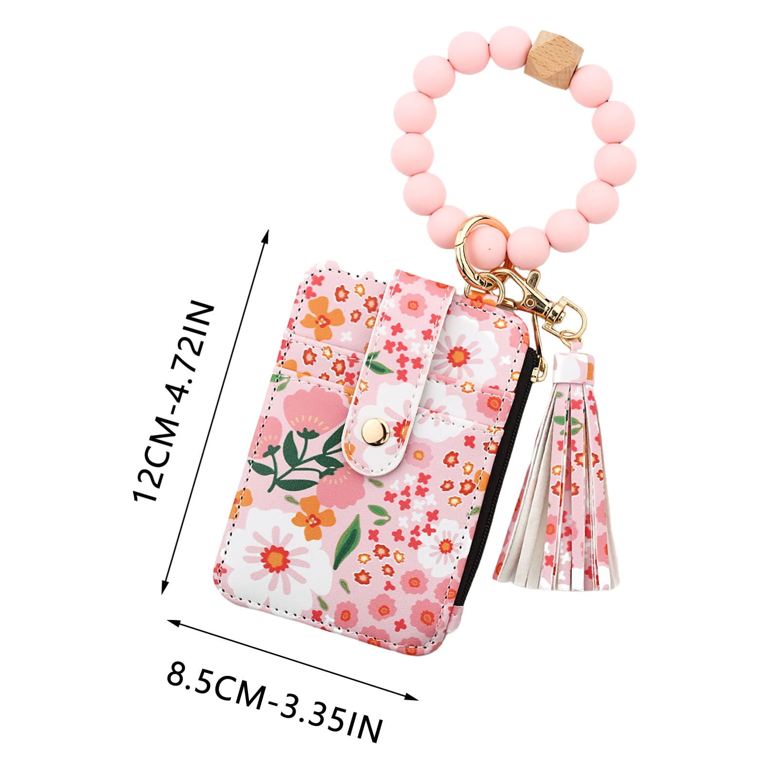 PALIFEUR Wallet Women, Wallet Keychain Wristlet for Women, Slim Credit Card Holder Wallet, Fashion Tassel Keychain Bangle Key Ring Purse for Women ( 18 Kinds of Prints Wallets) A - Image 3